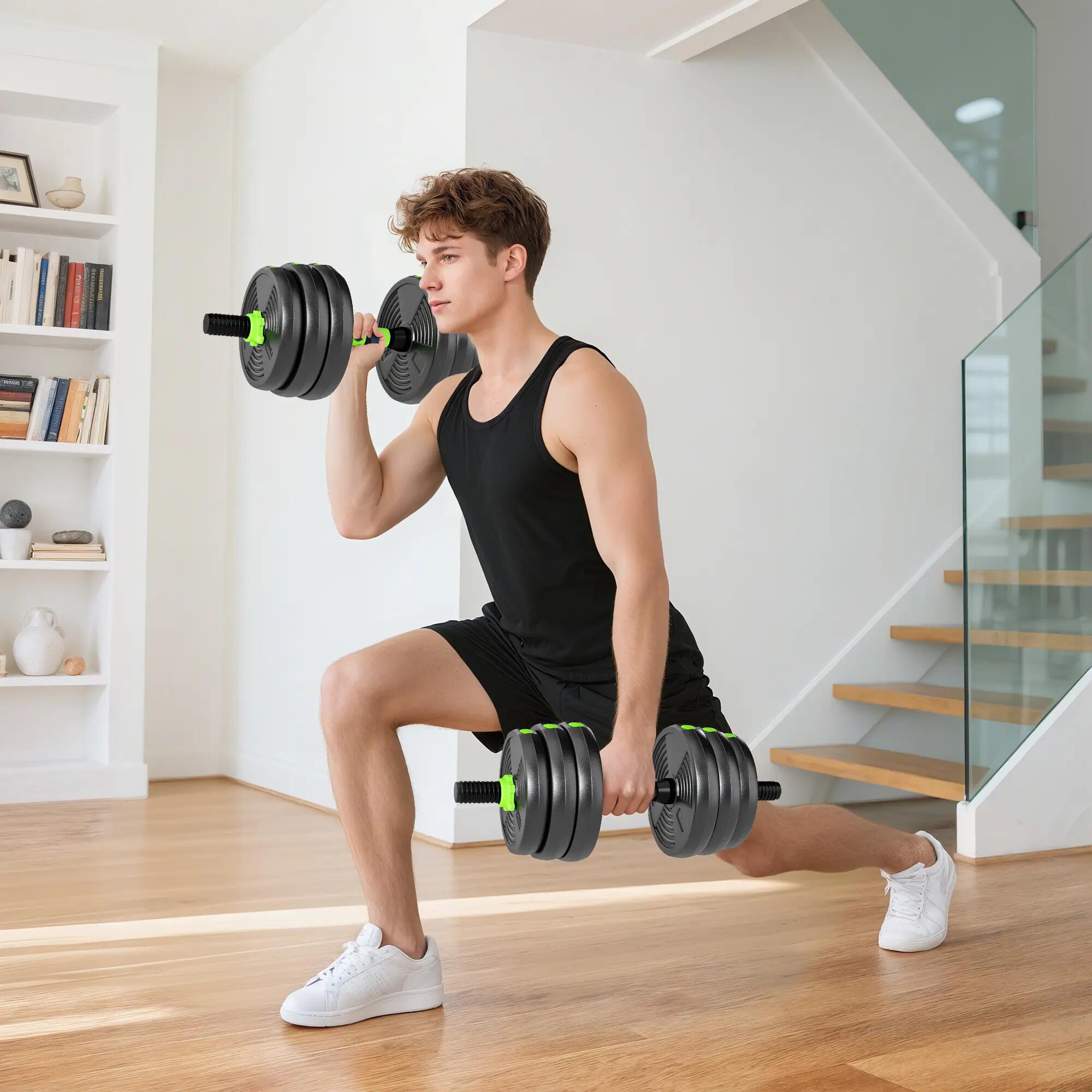 Ensemble haltères musculation 3 en 1 haltères Olympic barre Curl EZ barre 20 Kg 2/5