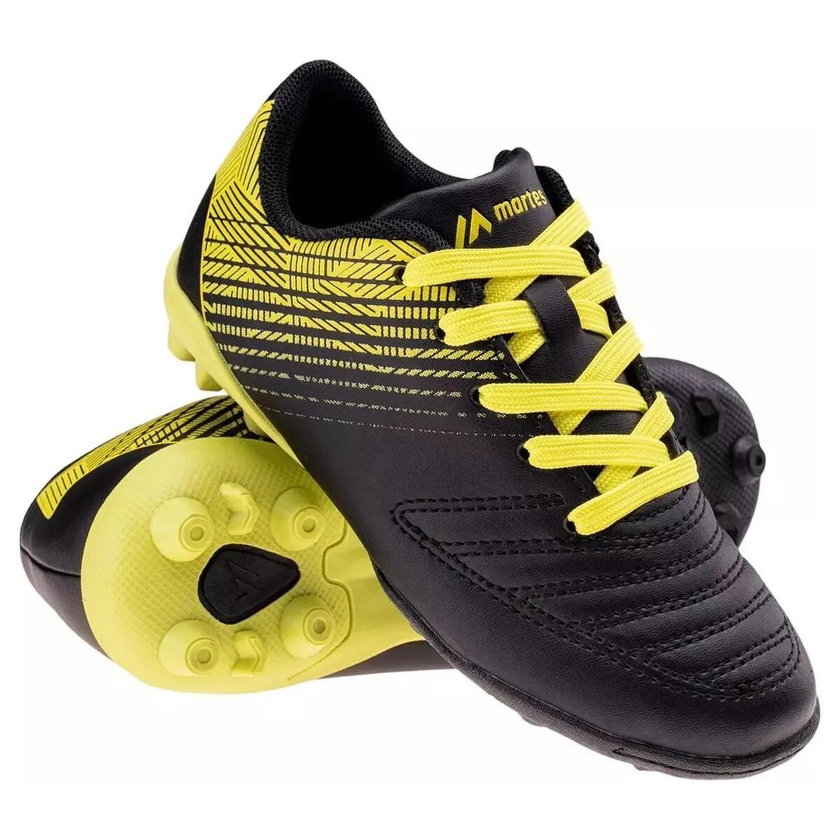 Chaussures De Foot Pour Terrain Ferme MATOR Enfant (Noir / Vert Clair) 5/5