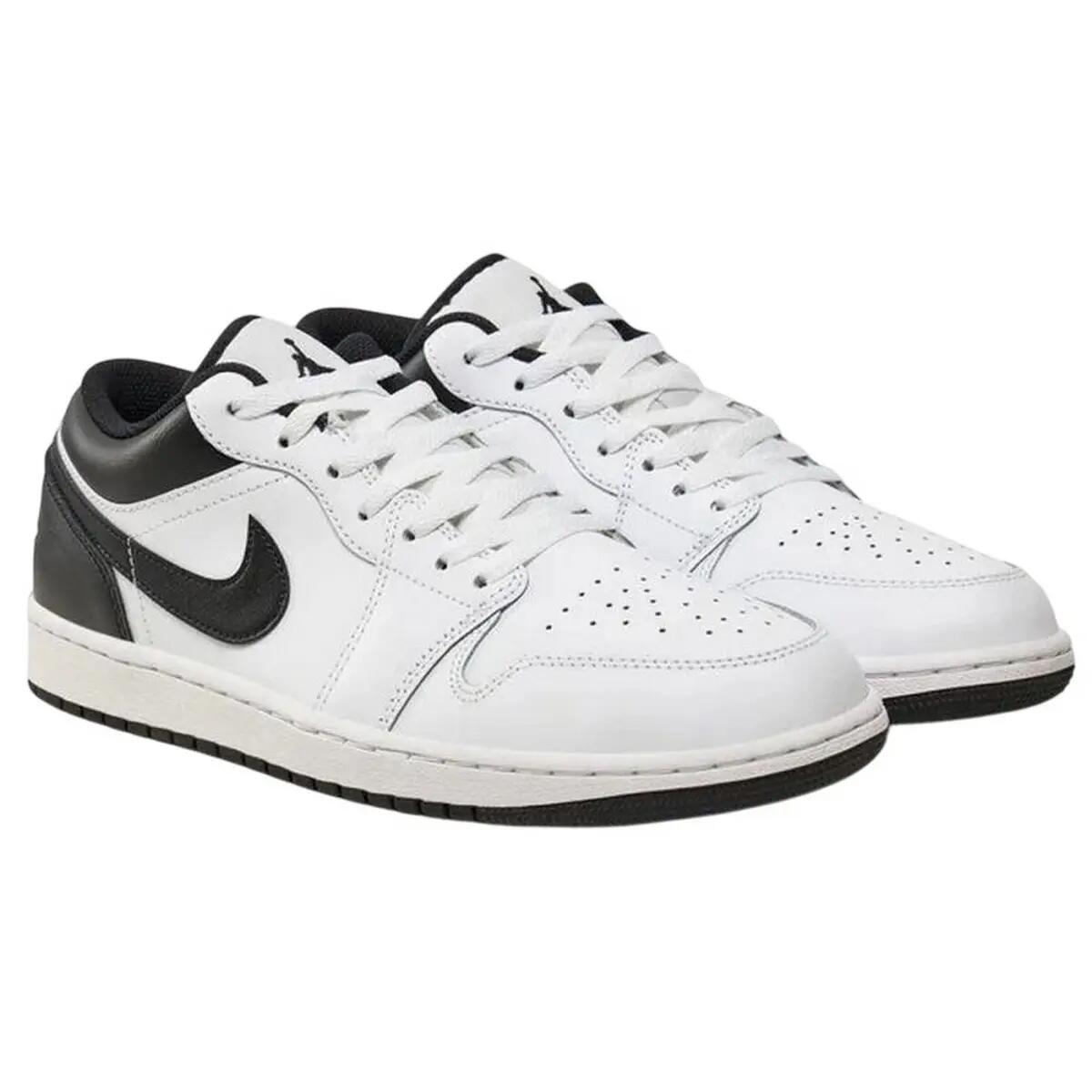 Calçado Air Jordan 1 Leather Low para homem (Branco/Preto) 6/6
