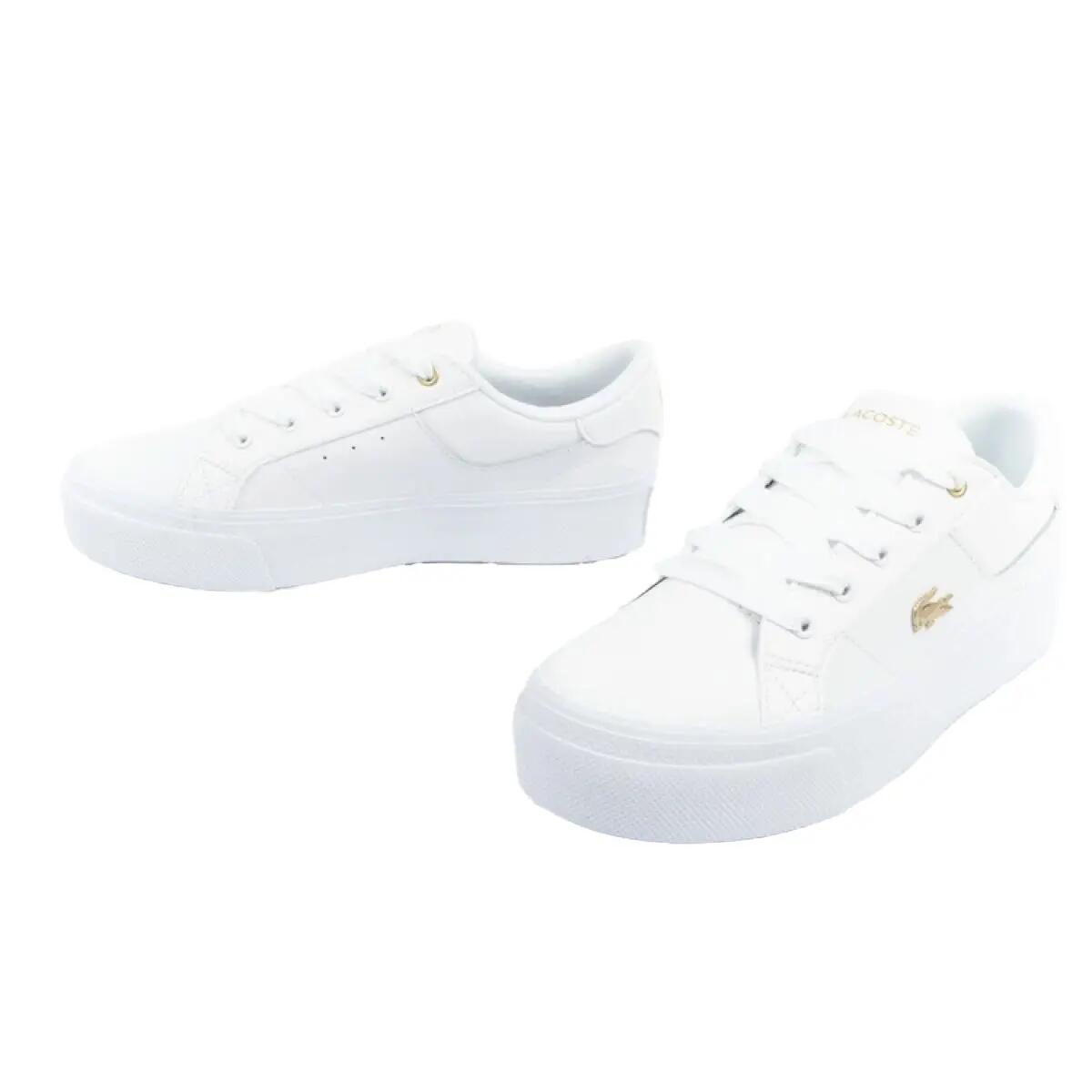 Scarpe Sportive Pelle PiattaformaDonna Lacoste Ziane Bianco 7/10
