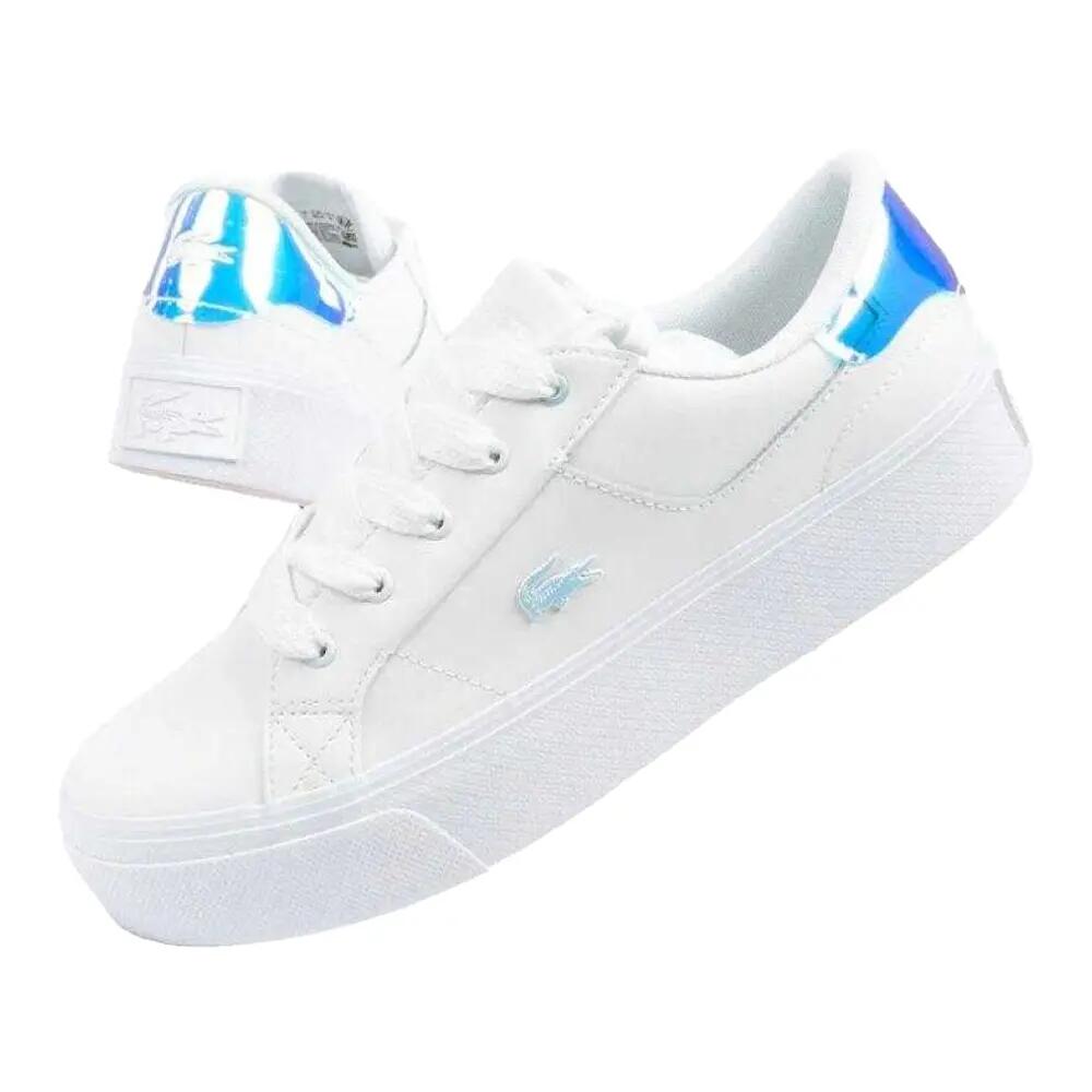 Dames Ziane Leren Platform Trainers (Wit) 6/10