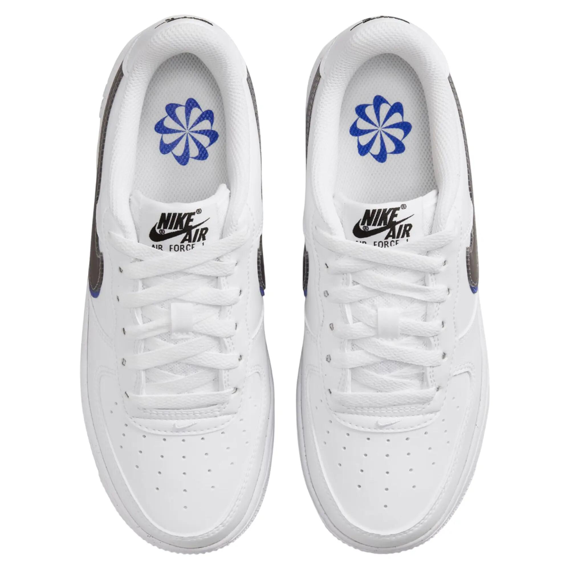 Zapatillas Deportivas de Cuero Air Force 1 Diseño Swoosh para Mujer Blanco 5/6