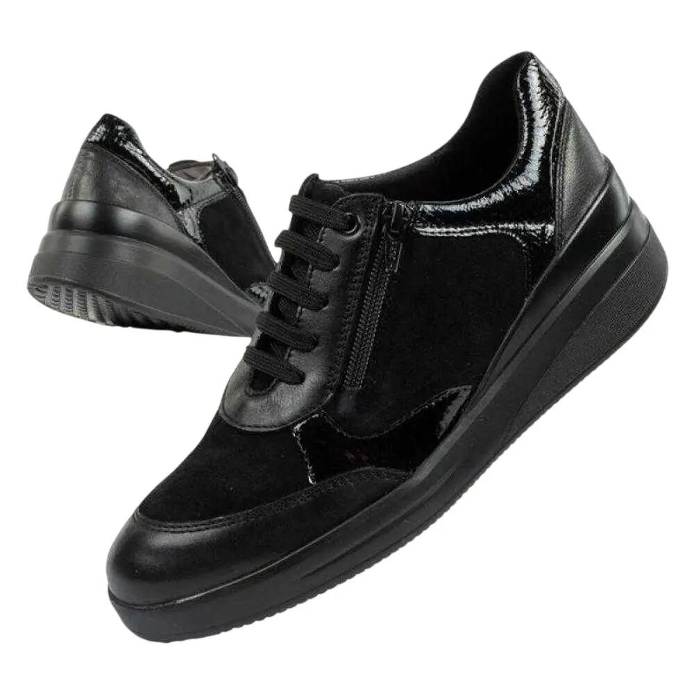 Scarpe Sportive Pelle Con Lacci Donna Scholl Emma Nero 5/5