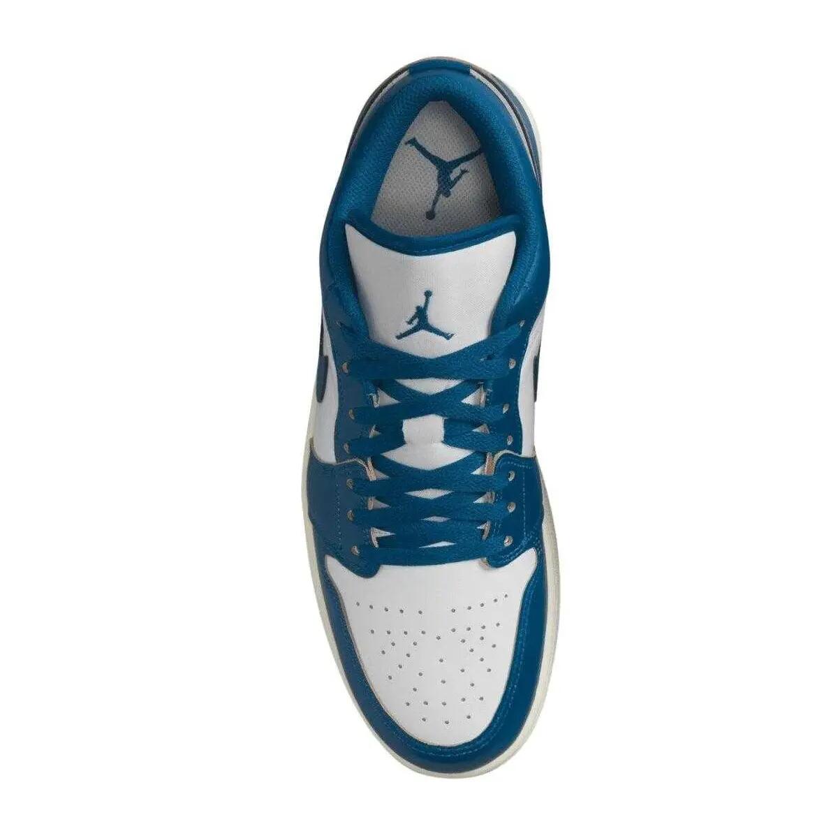 Scarpe Sportive Pelle BassoUomo Nike Air Jordan 1 Blu Navy Bianco 6/7