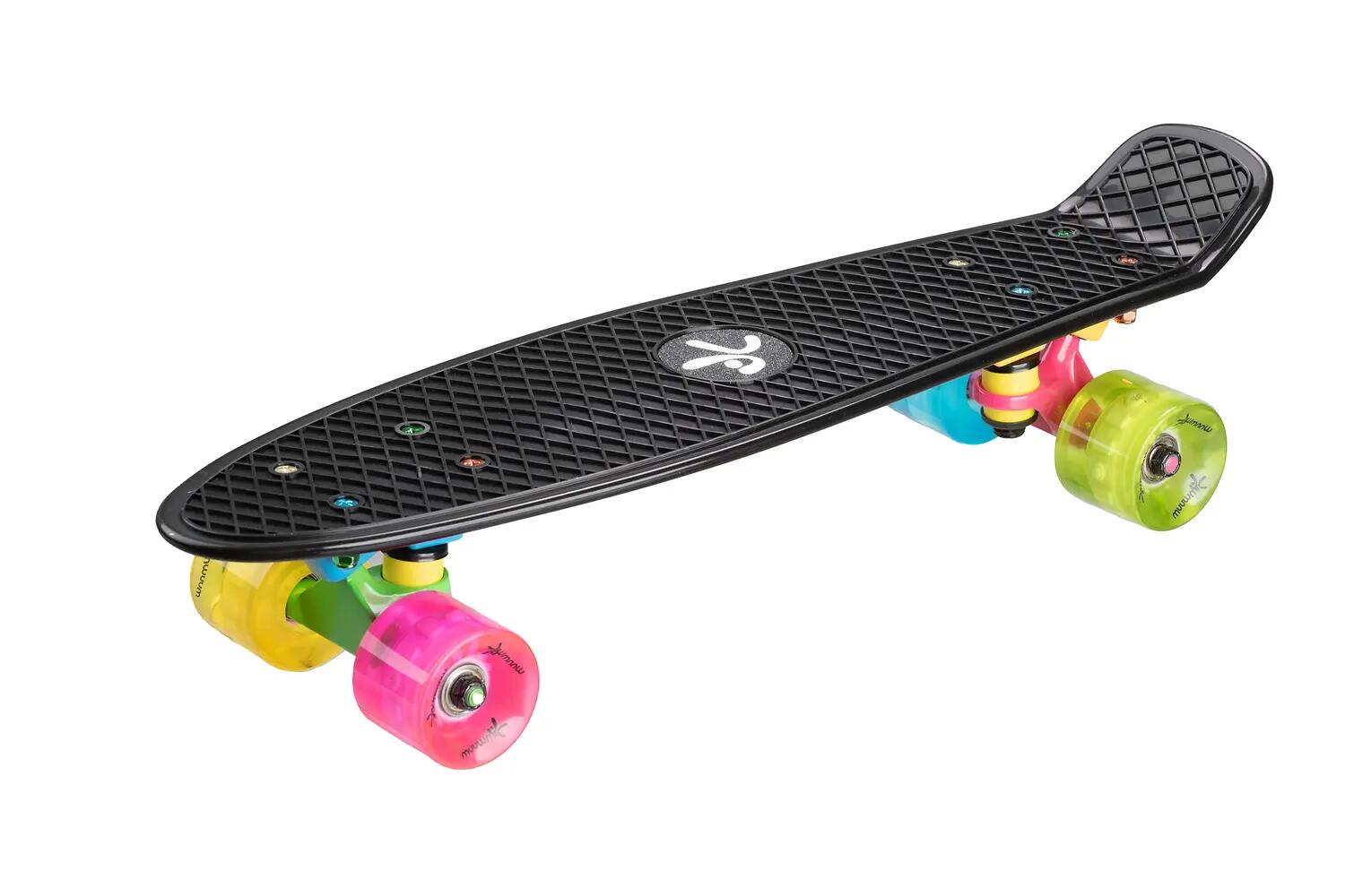 muuwmi Skateboard ABEC 5 Fun Neon, mit Leuchtrollen 7/14