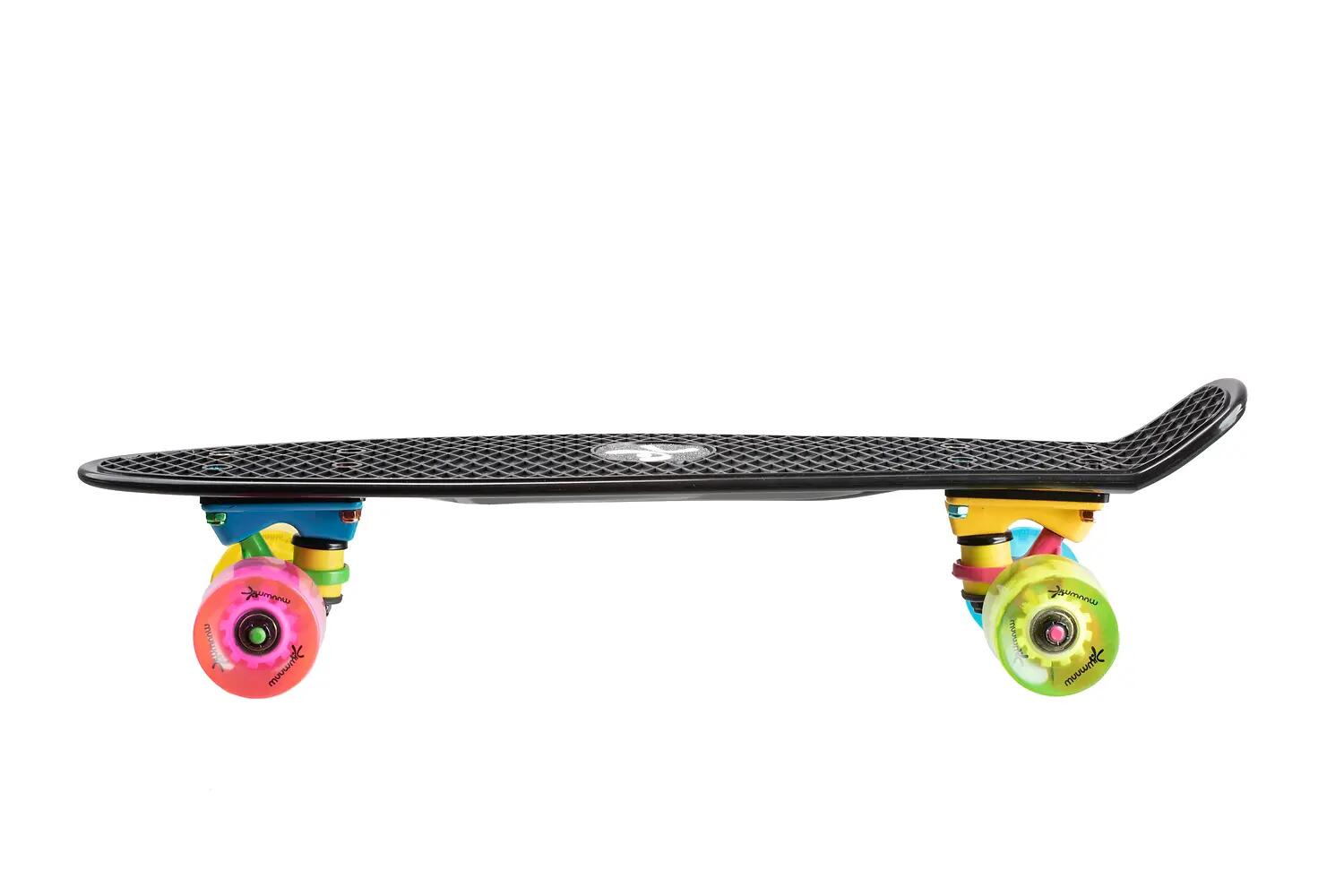 muuwmi Skateboard ABEC 5 Fun Neon, mit Leuchtrollen 10/14