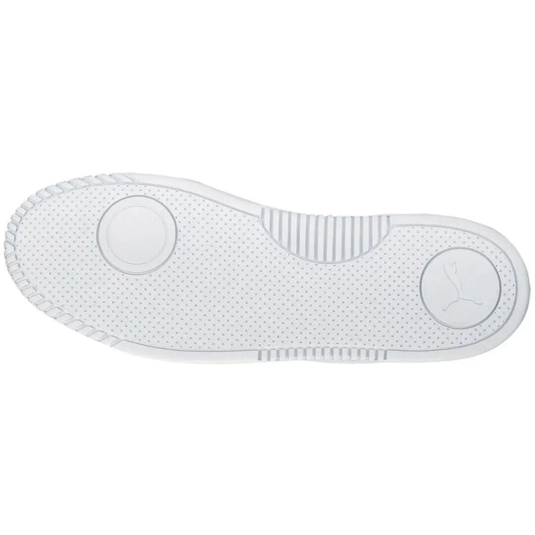 Heren Club 5v5 Gecoat Leren Trainers (Wit) 6/7