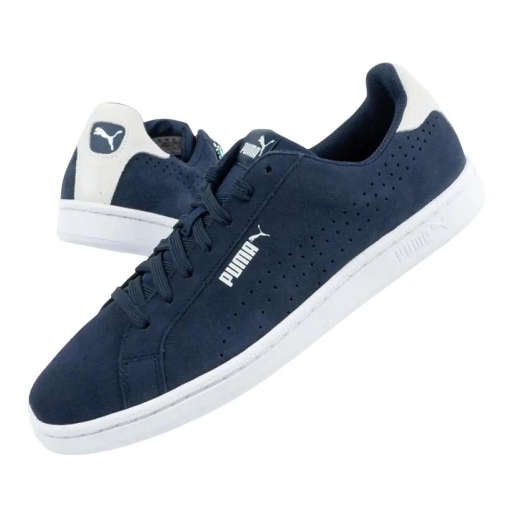 Zapatillas Deportivas de Cuero Smash Perf para Hombre Blanco, Azul Marino 6/6