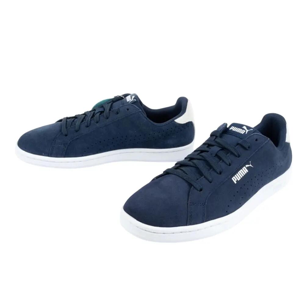 Zapatillas Deportivas de Cuero Smash Perf para Hombre Blanco, Azul Marino 5/6