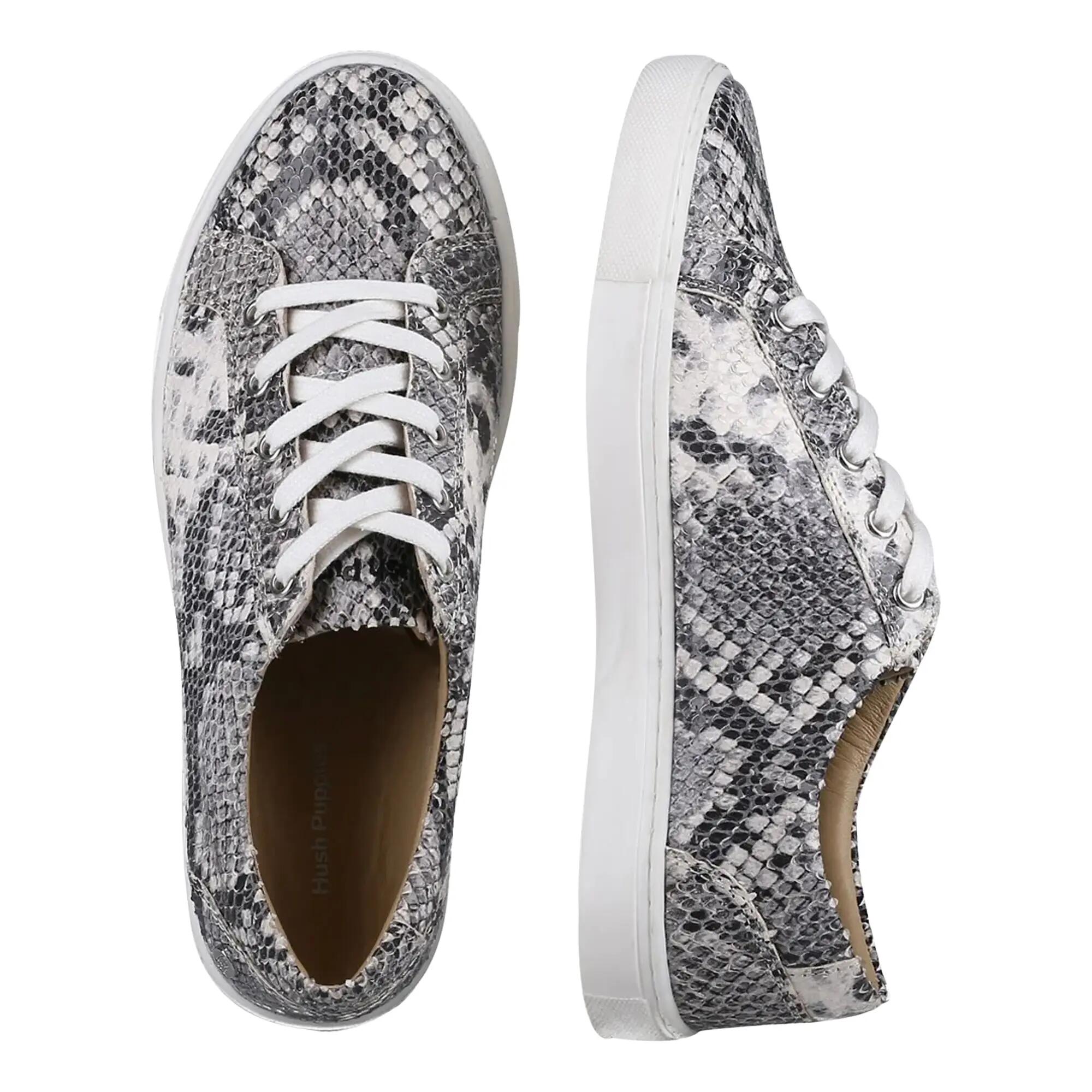 Womens/Ladies Tessa Python Print Leather Shoes (Grey/White) 6/6