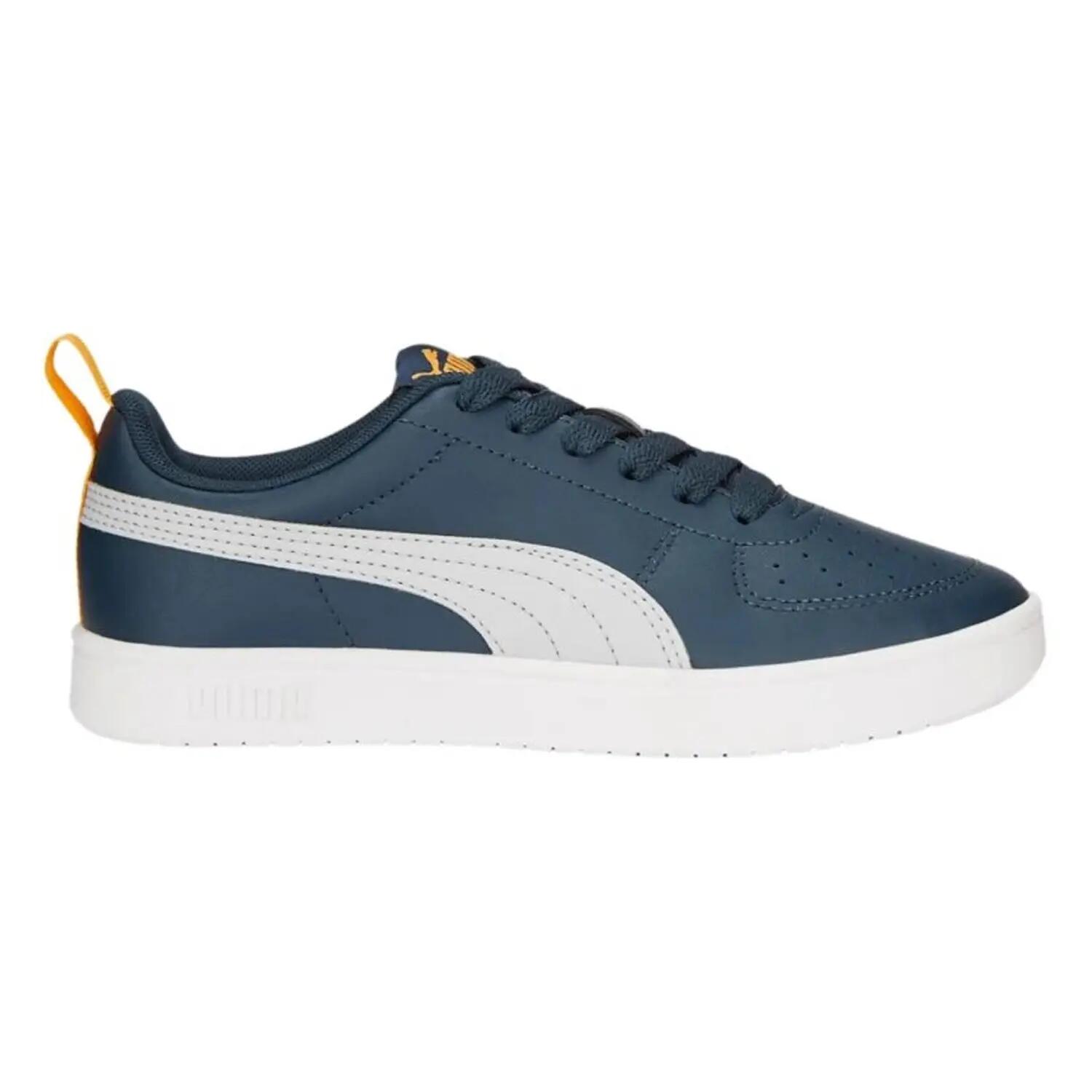 Zapatillas Deportivas de Piel Ecológica para Niños/Niñas Blanco, Azul Marino 6/6