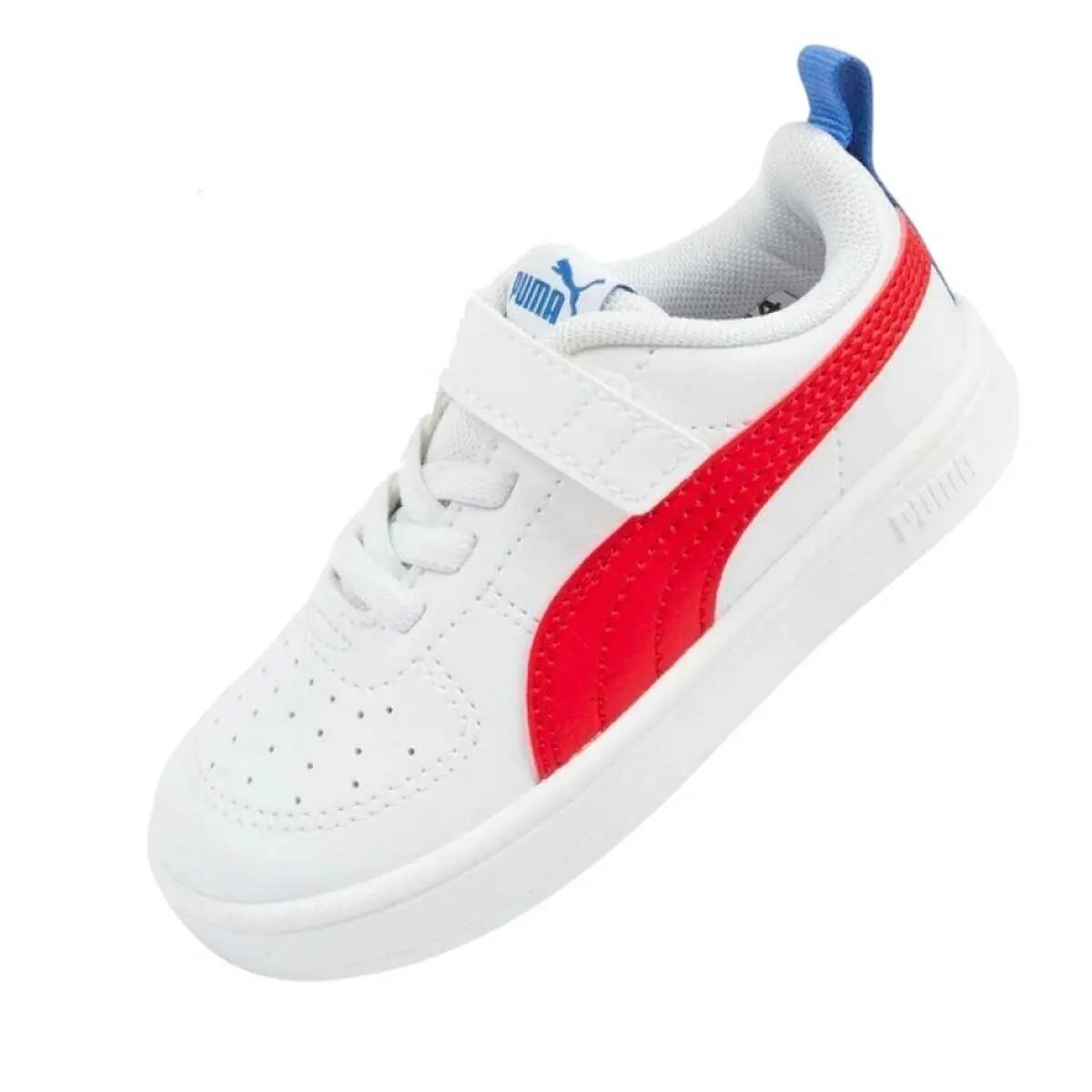 Childrens/Kids Rickie Trainers (White/Red) 6/10
