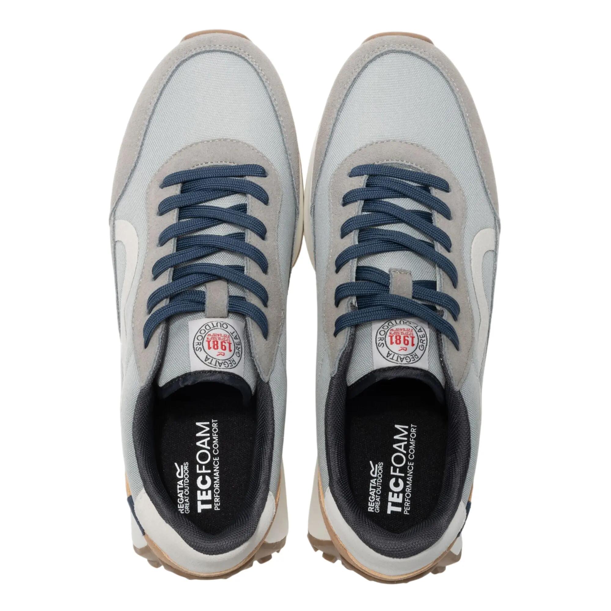 Heren Marine Heritage II Suede Trainers (Grijs/Denim) 6/7