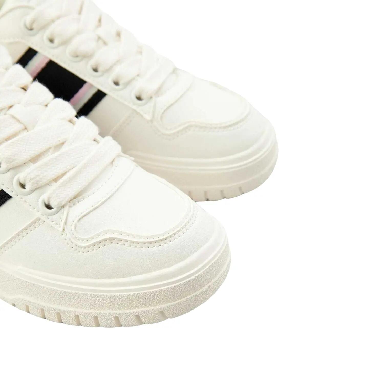 Baskets Motif/style Logo Femme (Blanc / Noir) 5/6