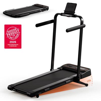 Walk plus opvouwbare loopband met 15% automatische helling, 1-8 km/u voor thuis