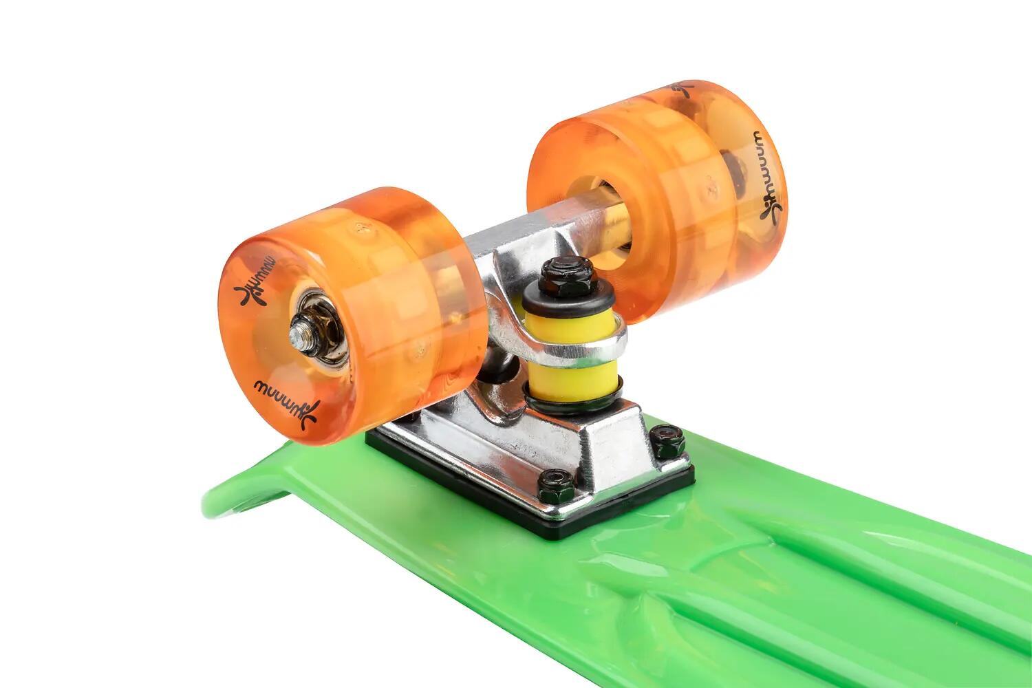 muuwmi Skateboard ABEC 5 Fun grün, mit Leuchtrollen 7/8