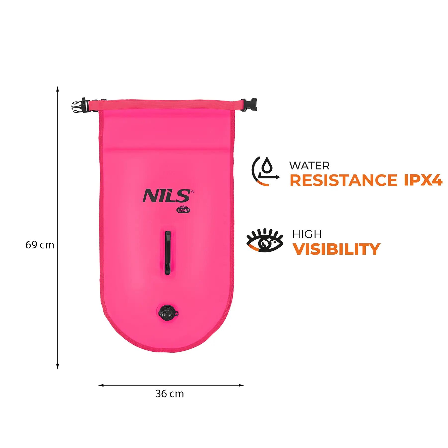 Opblaasbare reddingsboei voor zwemmen 3-in-1 28 l  NILS CAMP NC1772 10/13