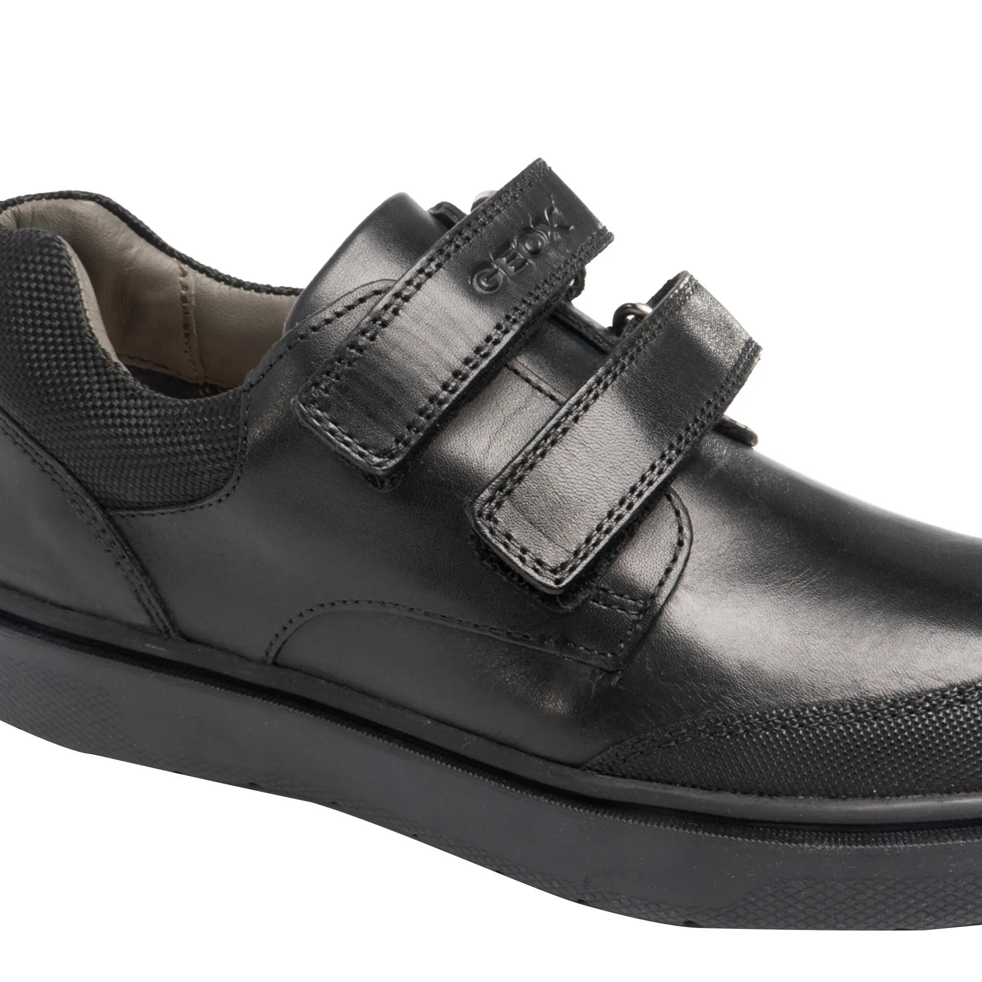 Scarpe In Pelle Con Chiusura A Strappo Bambino Geox Riddock Nero 6/6