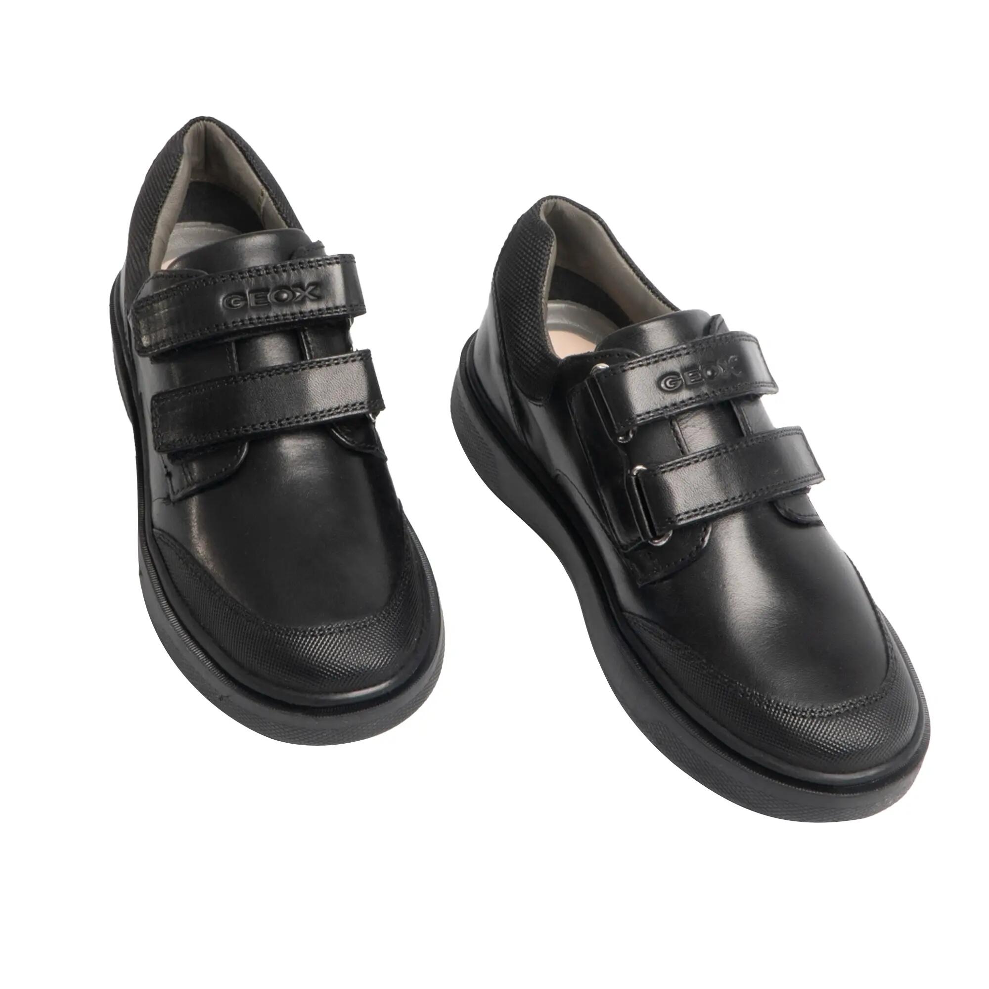 Scarpe In Pelle Con Chiusura A Strappo Bambino Geox Riddock Nero 5/6