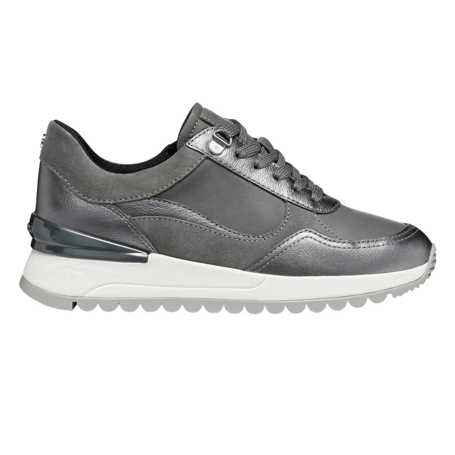 Womens/Ladies Desya Leather Trainers (Dark Grey/Gun) 5/5