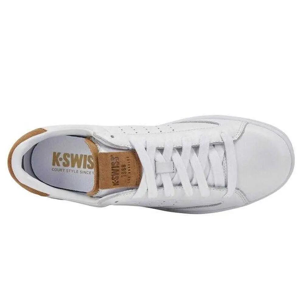 Calçado de couro de grão integral Lozan Klub para homem (Branco / Castanho) 6/7