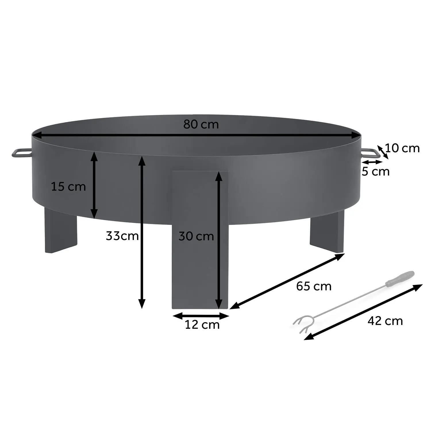 Palenisko z uchwytami ognisko grill 80 cm Berdsen BD-883 6/6