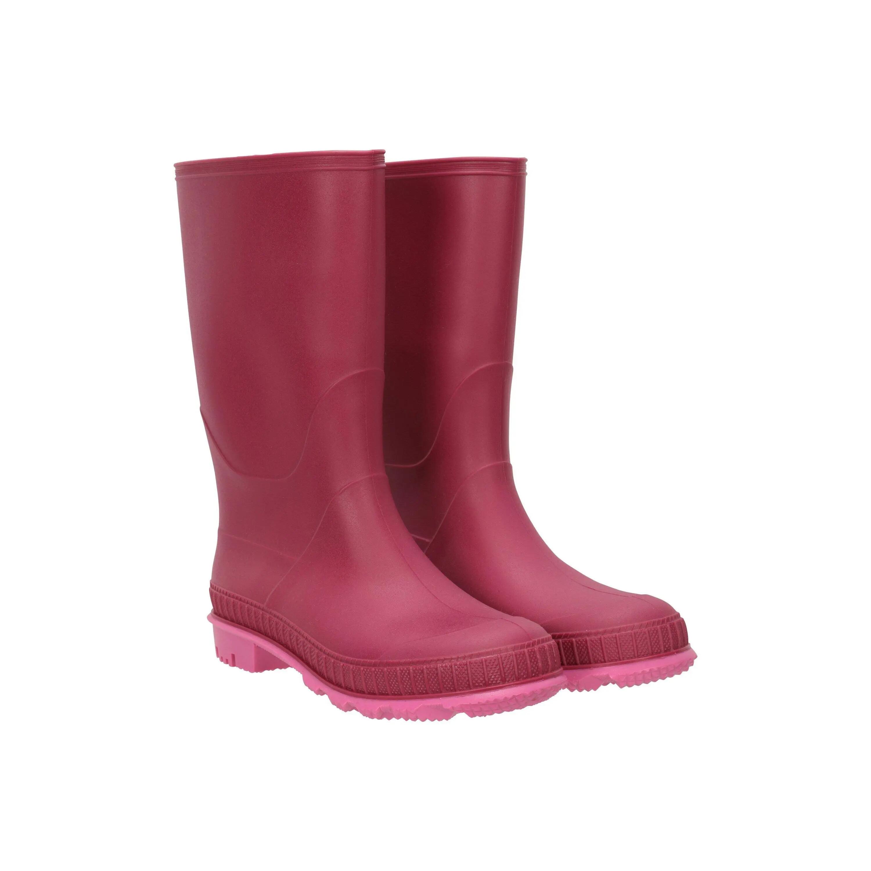 Childrens/Kids Plain Wellington Boots (Berry) 6/6