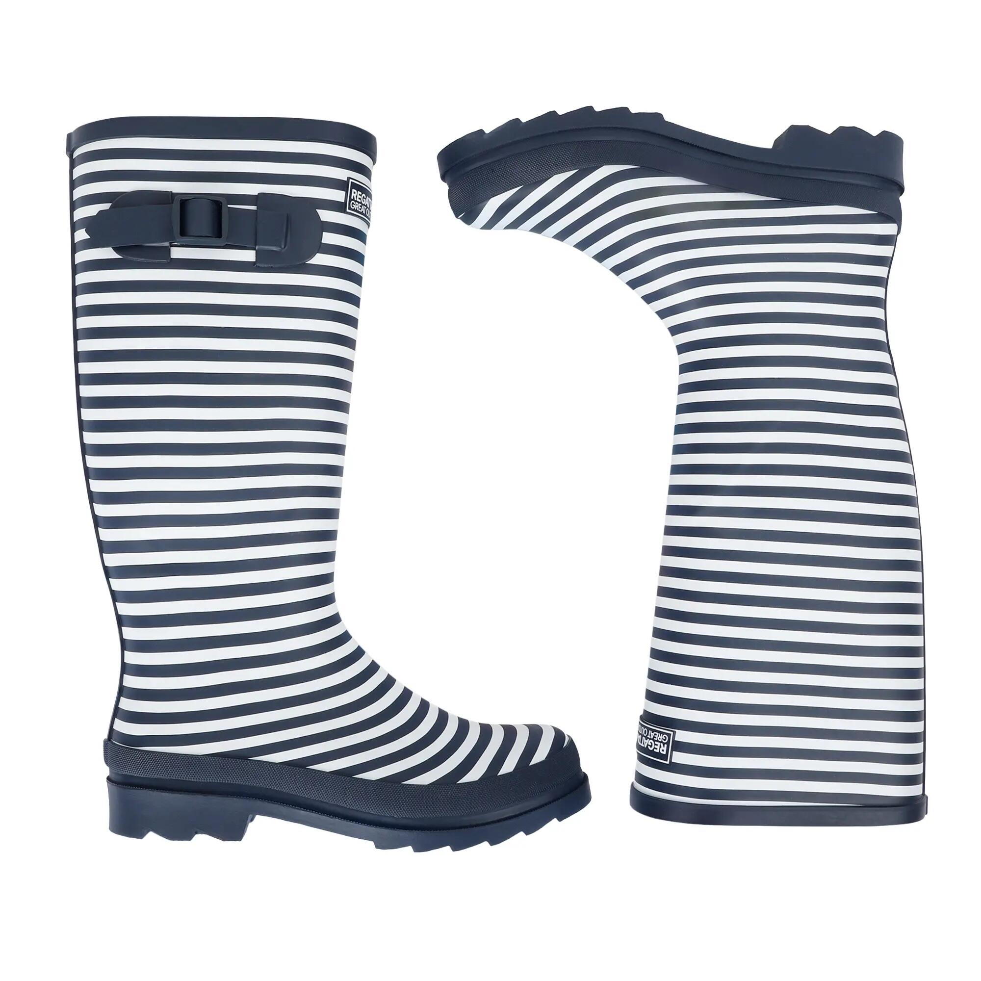 Stivali Di Gomma Strisce A Contrasto Donna Regatta Fairweather III Blu Navy 7/7