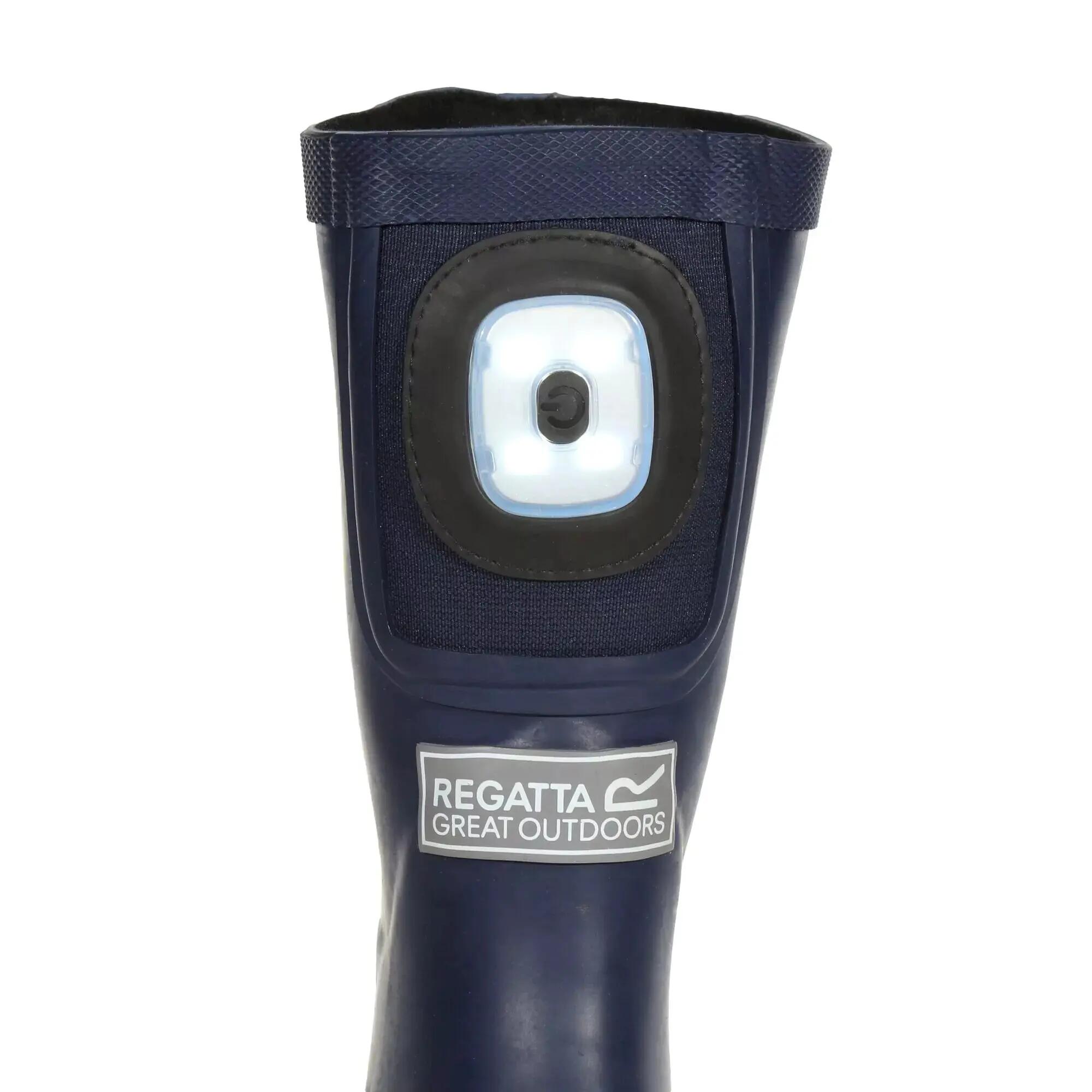 Stivali Di Gomma Leggero Bambini Regatta Fairweather Shine Brite Blu Navy Grigio 7/7