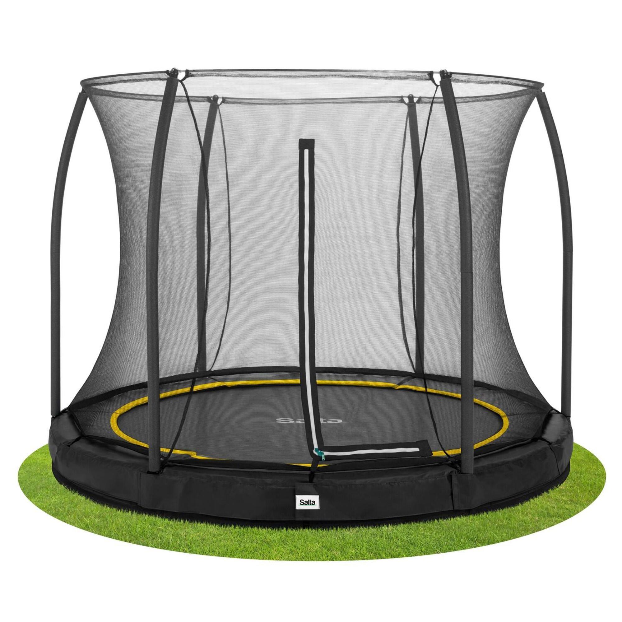 10ft Salta Black Comfort Edition InGround Round Trampoline with Enclosure 1/7