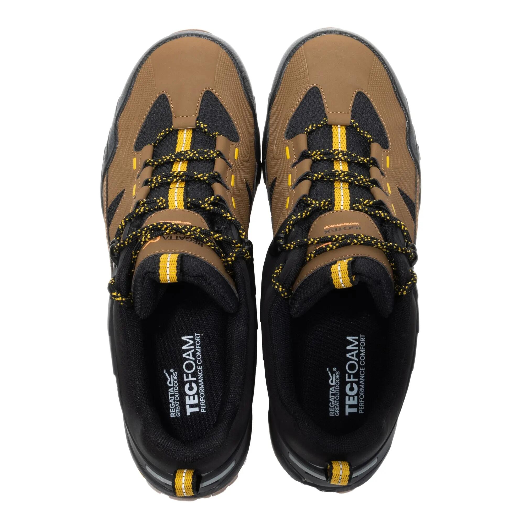 Heren Regen Lage Wandelschoenen (Notenbruin/Gouden vlok) 6/7