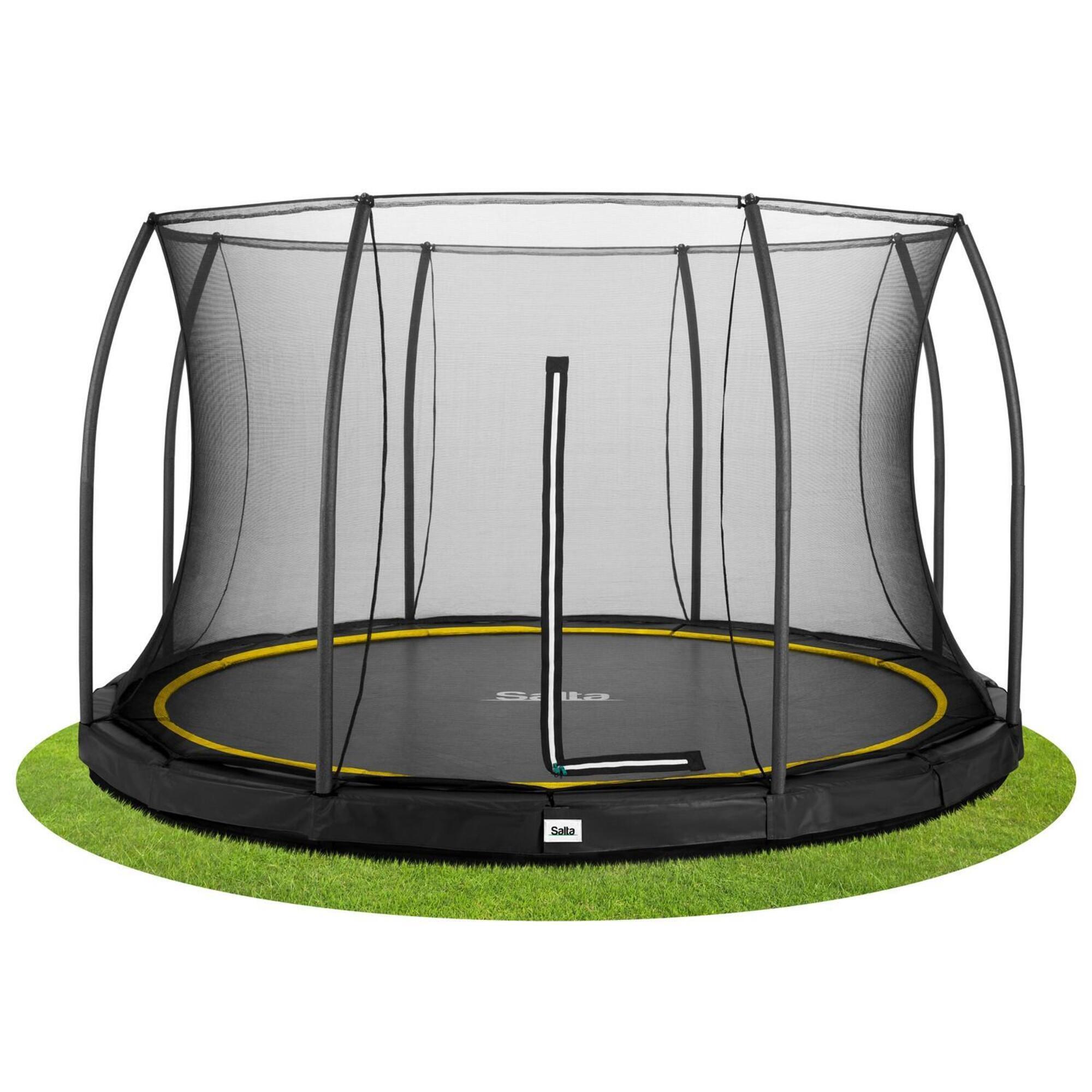 14ft Salta Black Comfort Edition InGround Round Trampoline 1/7