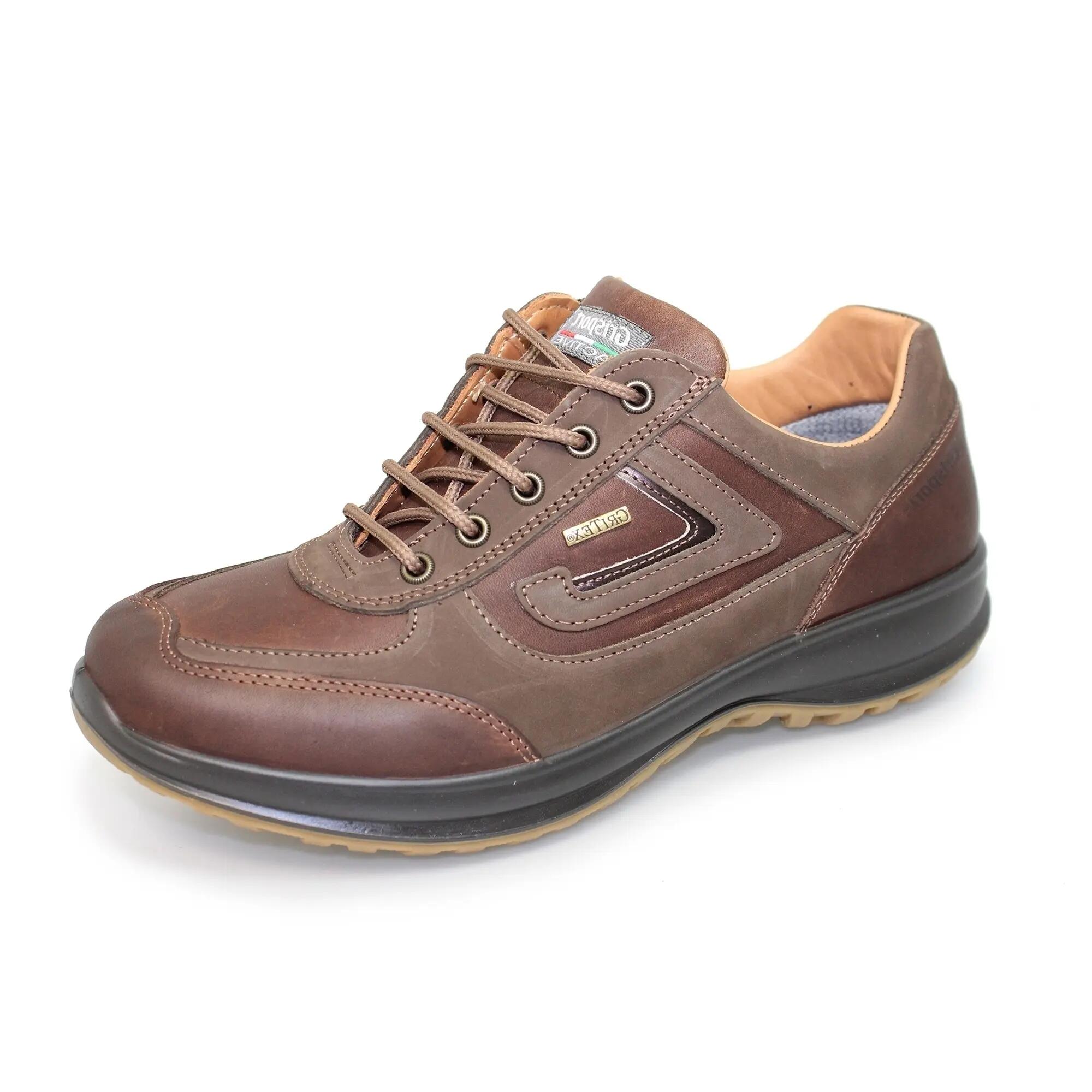Mens Airwalker Leather Walking Shoes (Tan) 6/6
