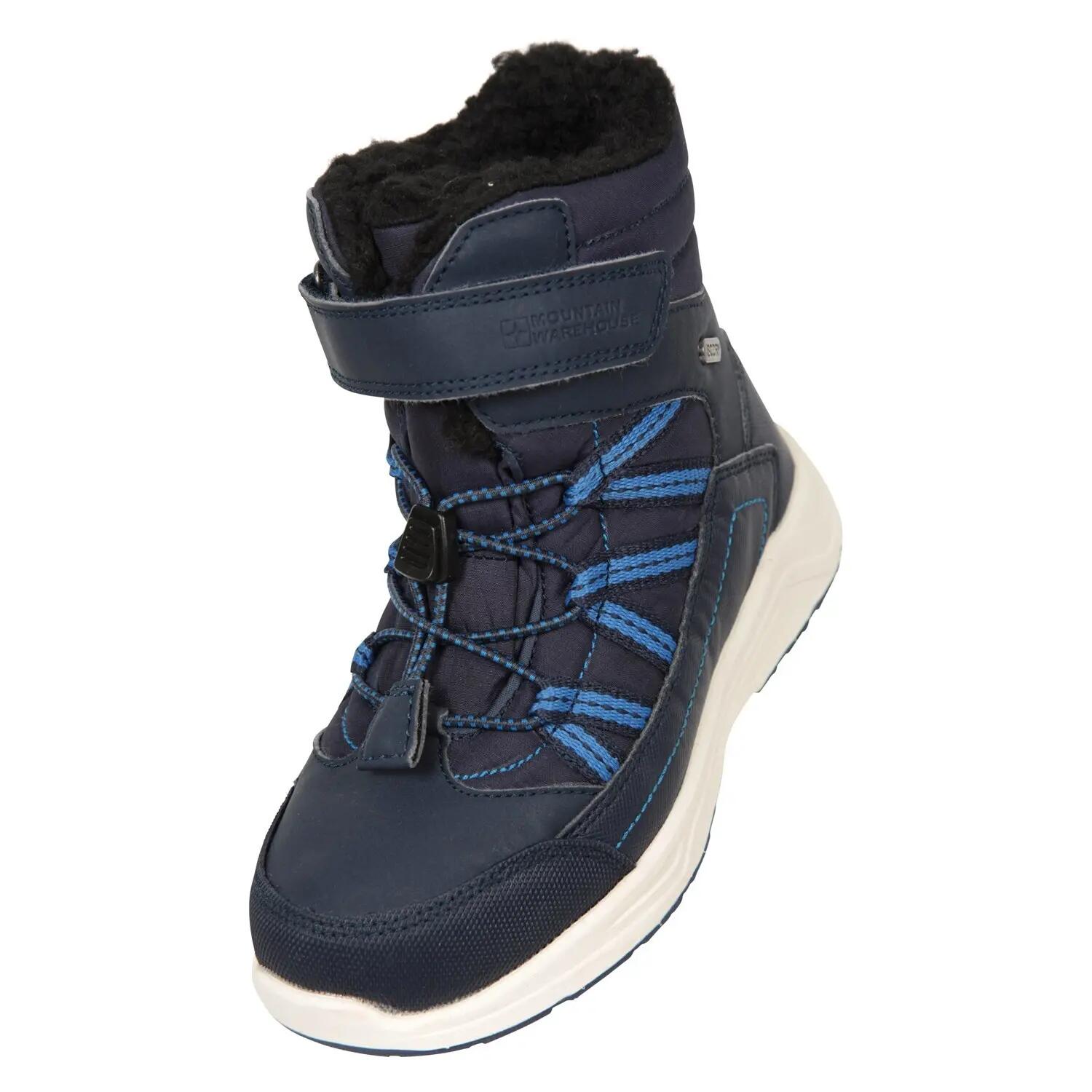 Childrens/Kids Denver Adaptive Waterproof Snow Boots (Navy) 6/6