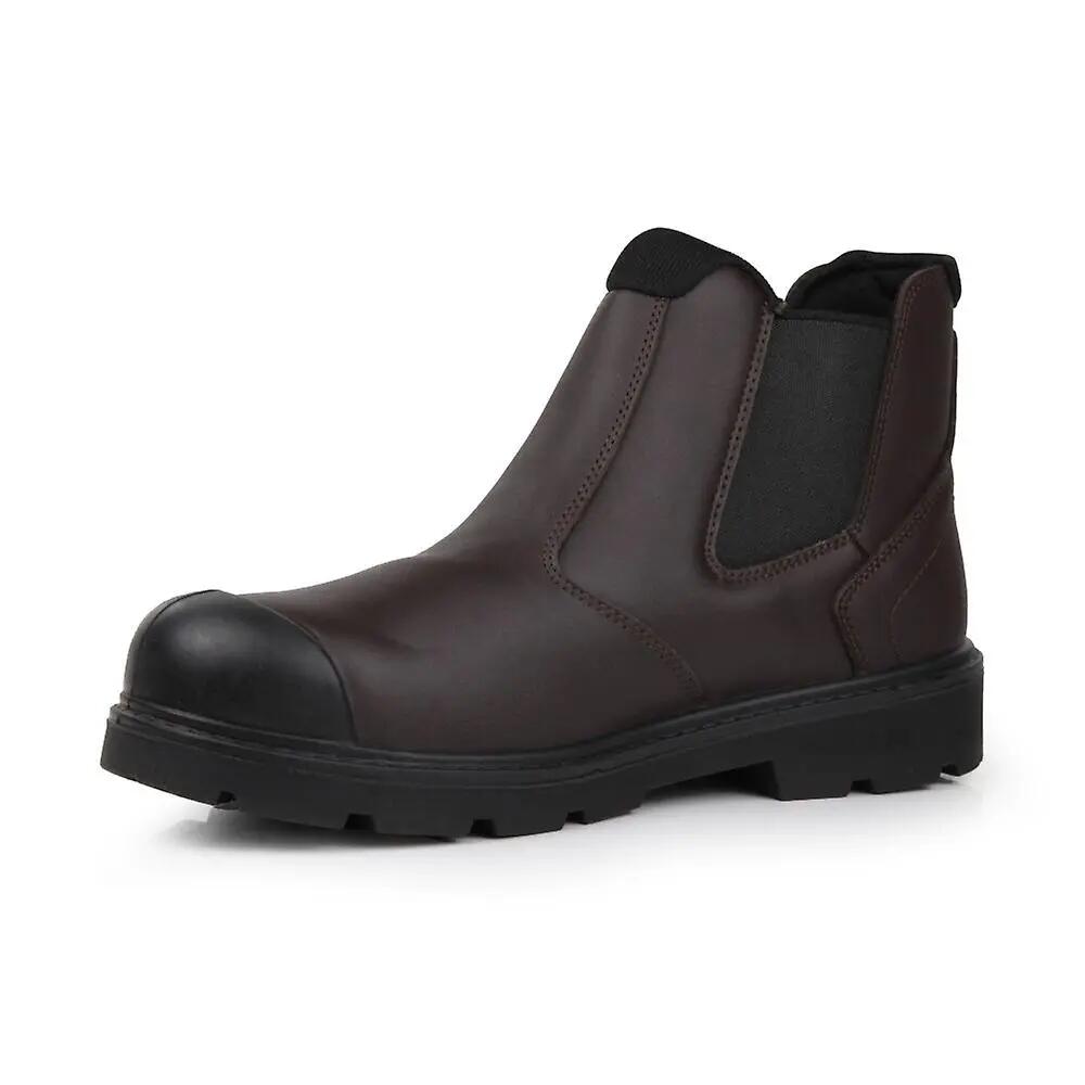 Bottines Imperméables En Cuir Homme (Marron Foncé) 6/6