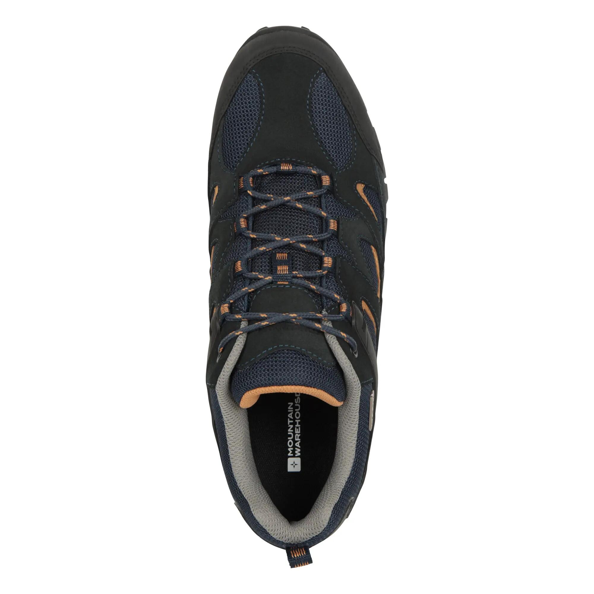 Mens s Waterproof Suede Walking Shoes (Navy) 5/6