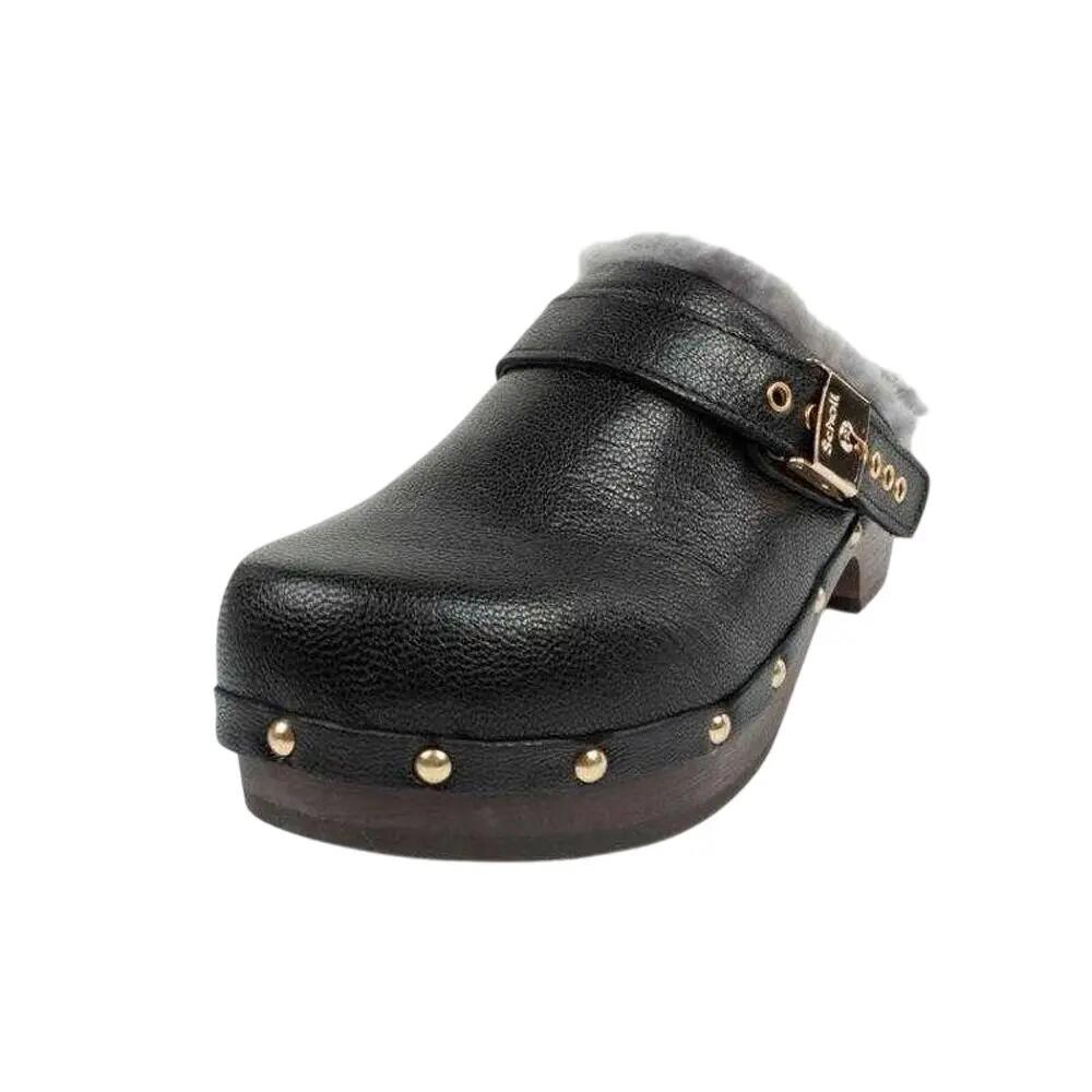 Dames Iconic Leren Klompen (Zwart) 7/7