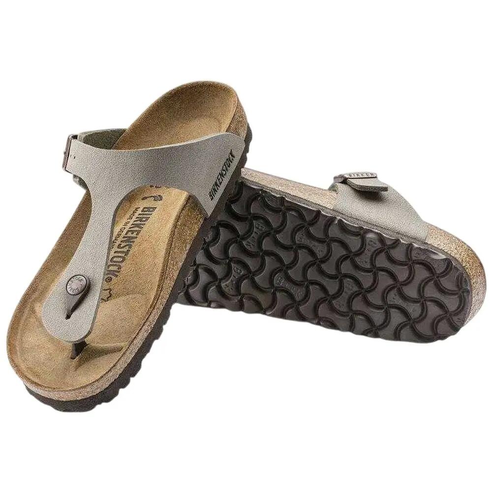 Dames Gizeh Leren Teenslippers (Steen) 6/6