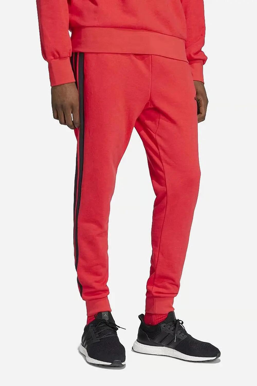Pantalon Homem Adidas Essential 3 Stripes Vermelho 3/4