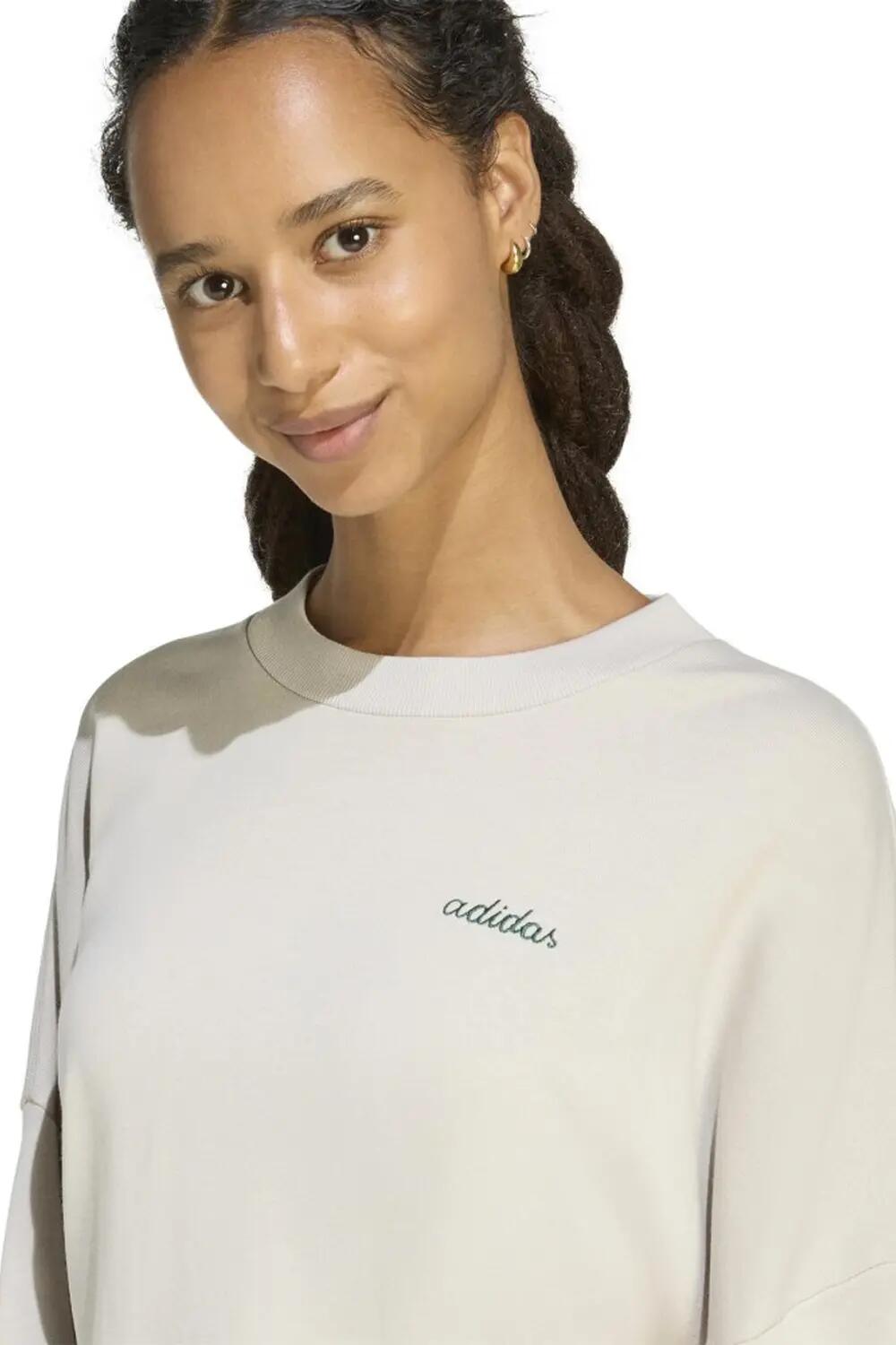 Felpa donna adidas graphic seasonal - beige 4/4