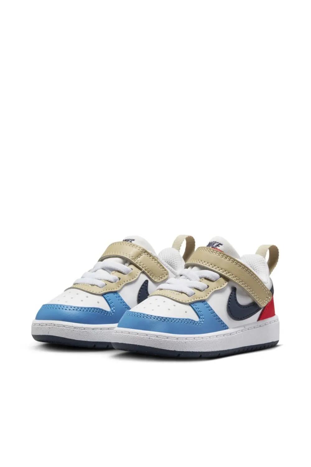 Ténis Court Borough Low Recraft Branco/Azul Trovão-Vermelho LT 3/4