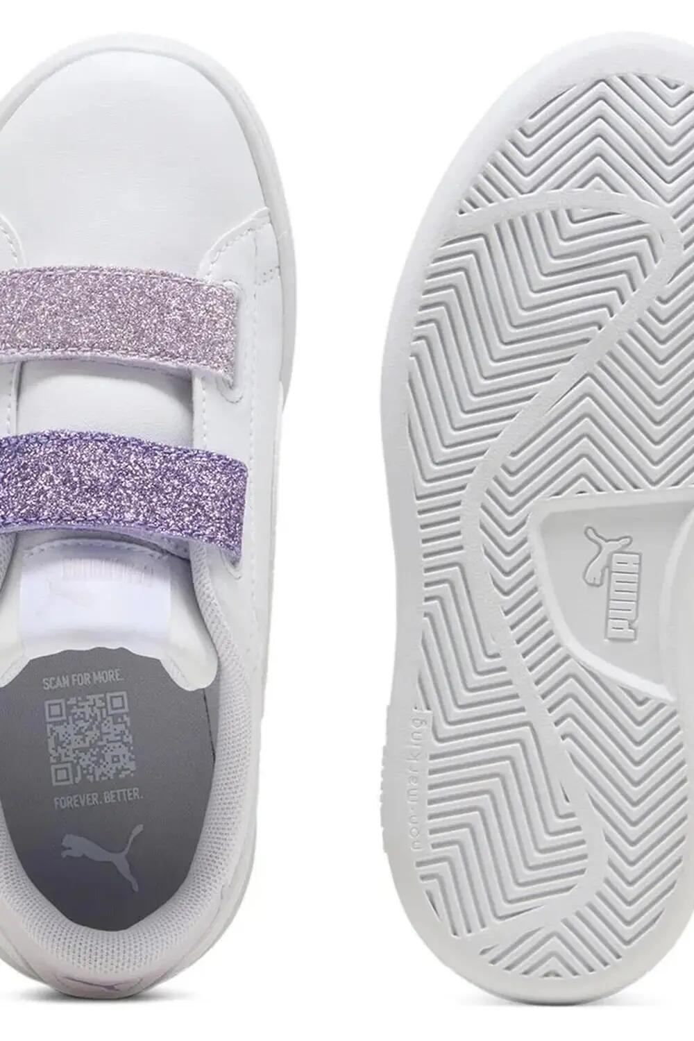 Puma Smash 3.0 L Glitter Velcro V PS - Zapatilla infantil, de velcro, multicolor 3/7