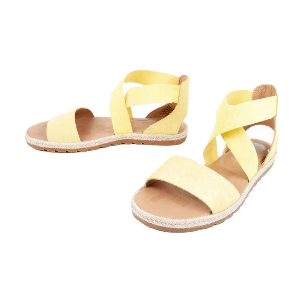 Sandalias de Cuero Full Grain Ella II Diseño Lisos para Mujer Amarillo 6/6