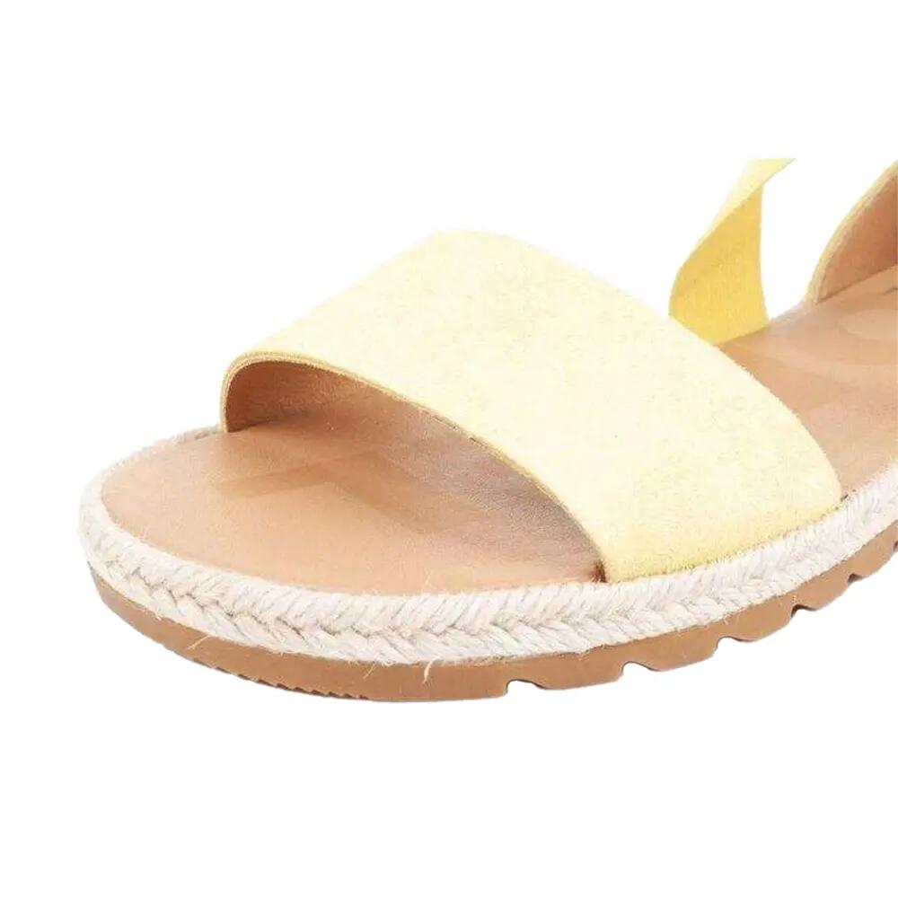 Sandalias de Cuero Full Grain Ella II Diseño Lisos para Mujer Amarillo 5/6