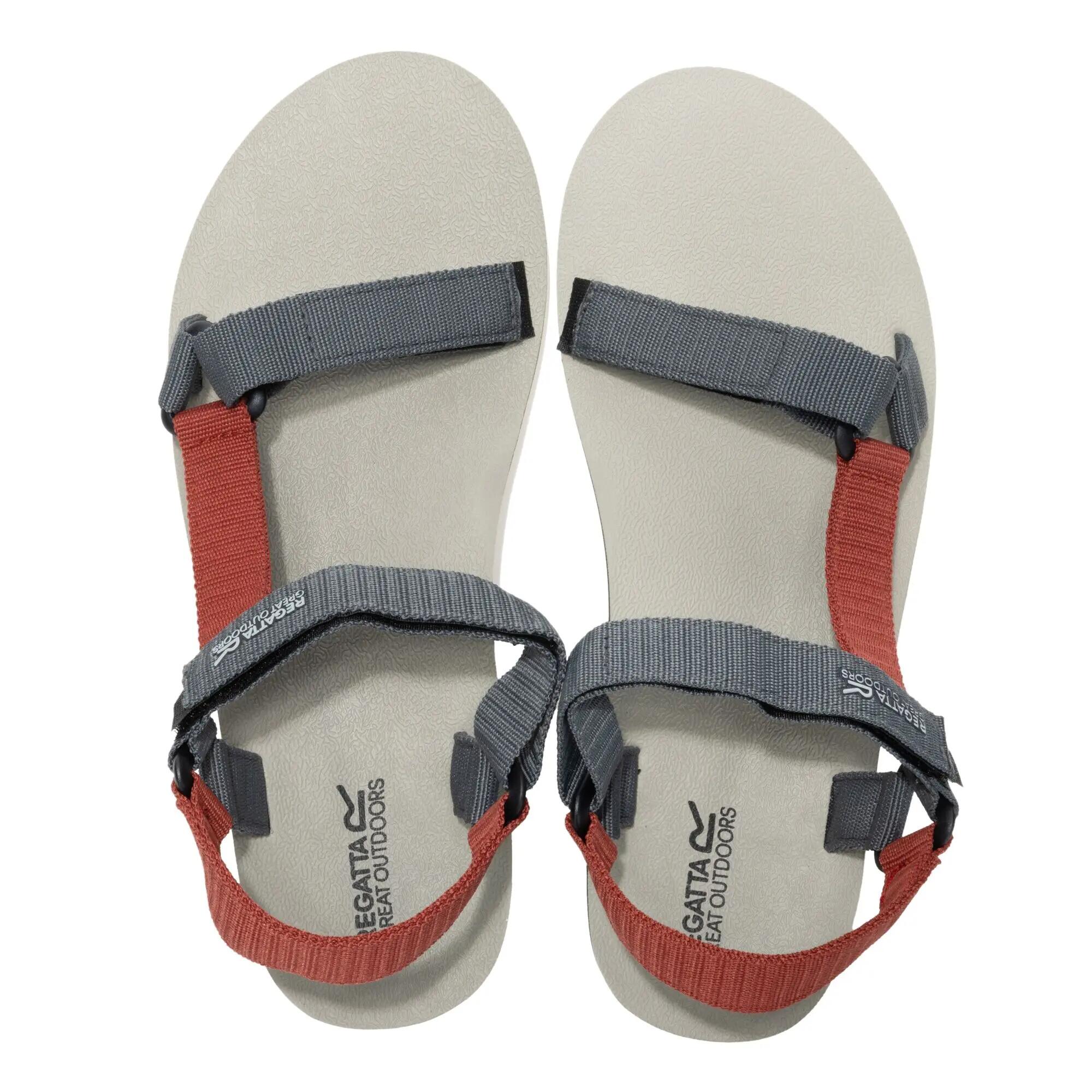 Sandales À Scratch VENDEAVOUR Homme (Gris Foncé / Rouge Orange) 6/7