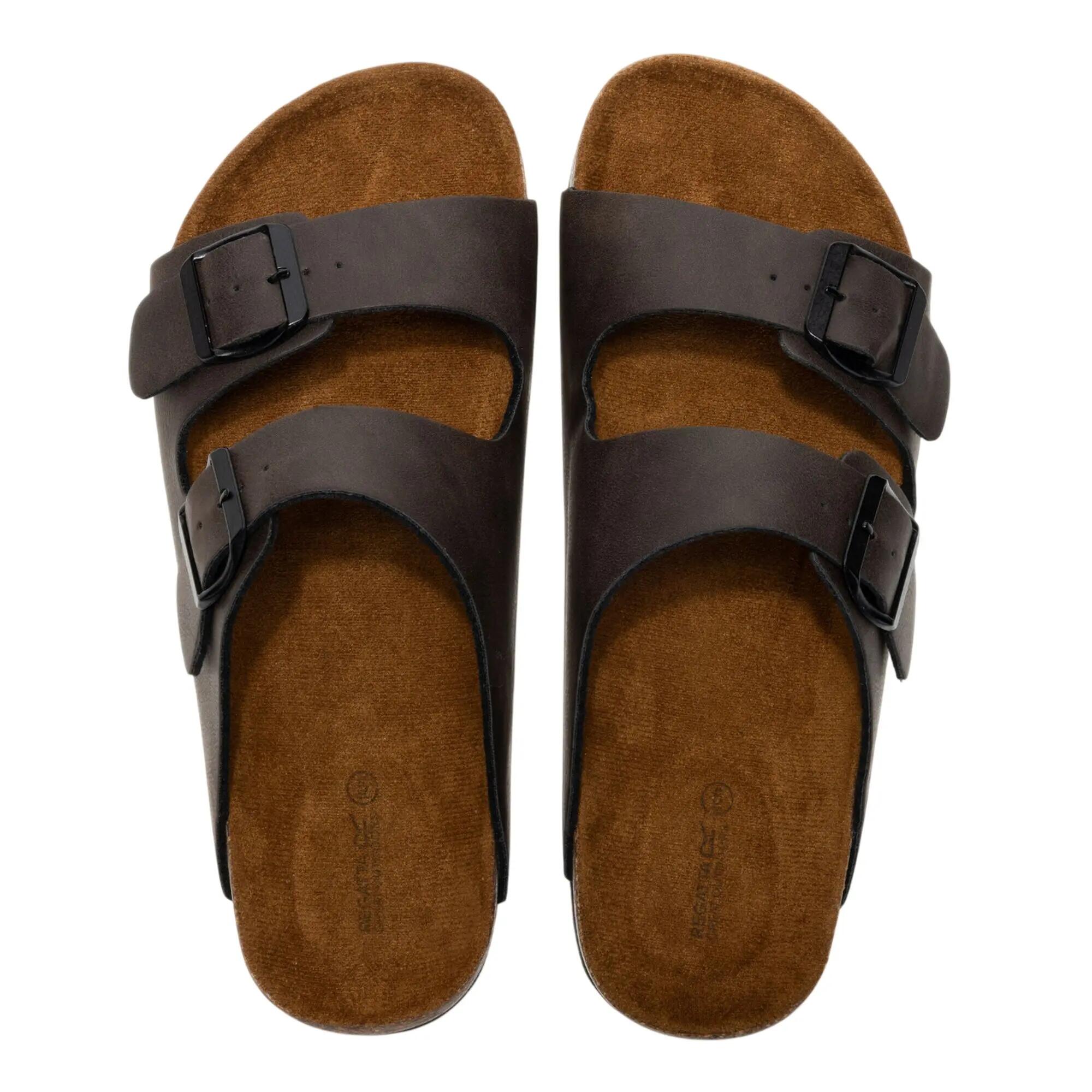 Womens/Ladies Mia Logo Double Strap Sandals (Peat) 6/7