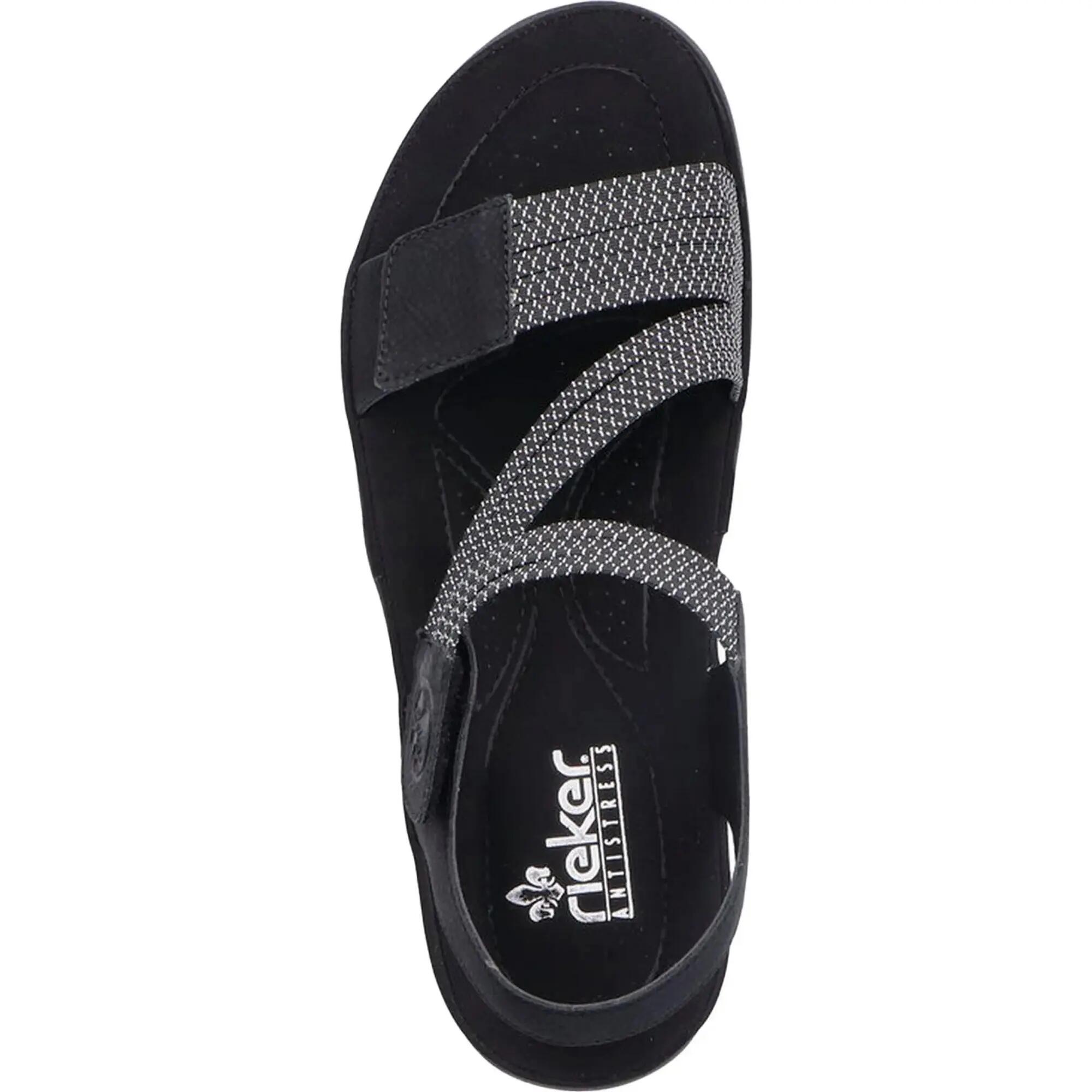 Sandalias de Poliuretano Diseño de Rayas para Mujer Negro 5/6