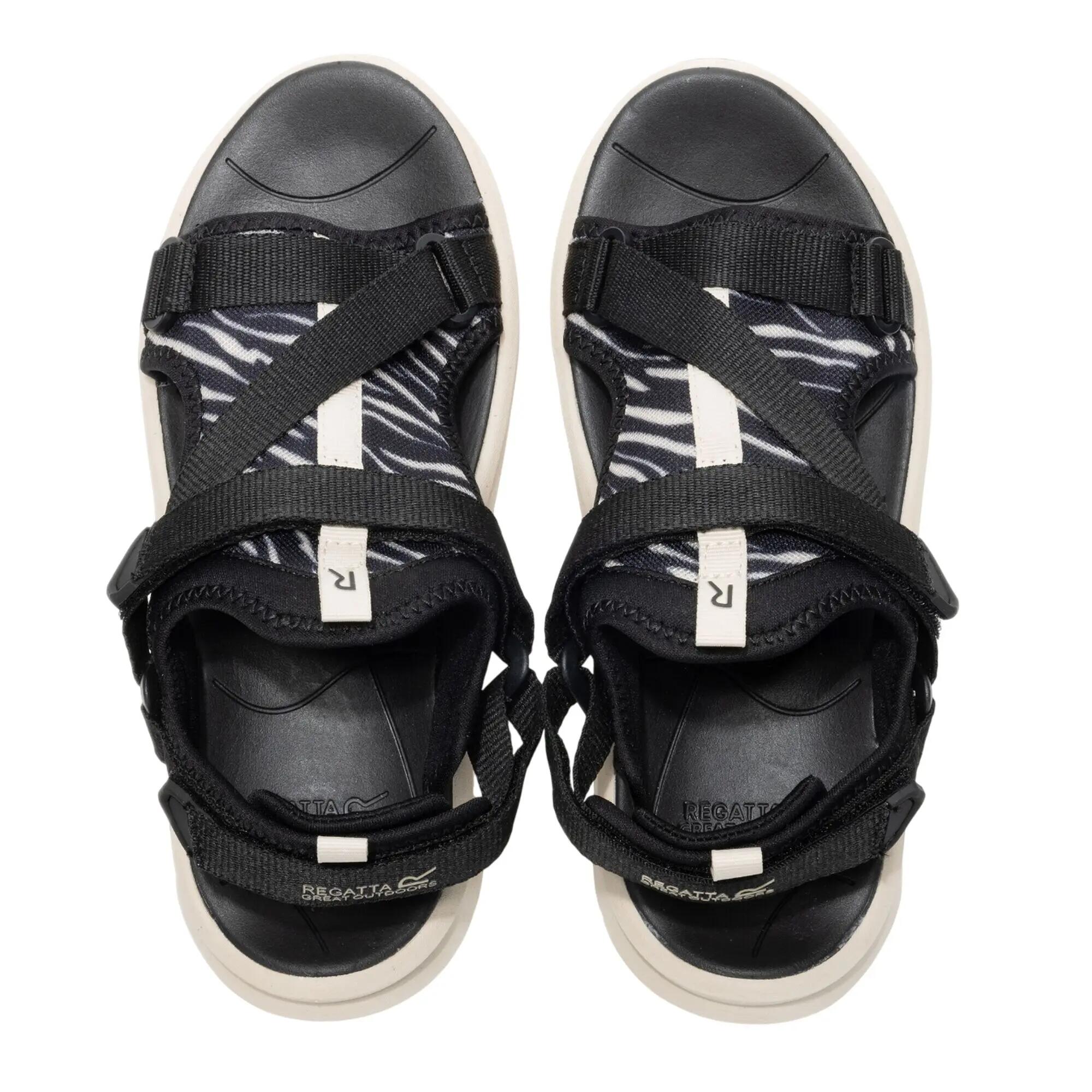 "Lito" Zebramuster Sandalen für Damen Schwarz/Weiß 6/7