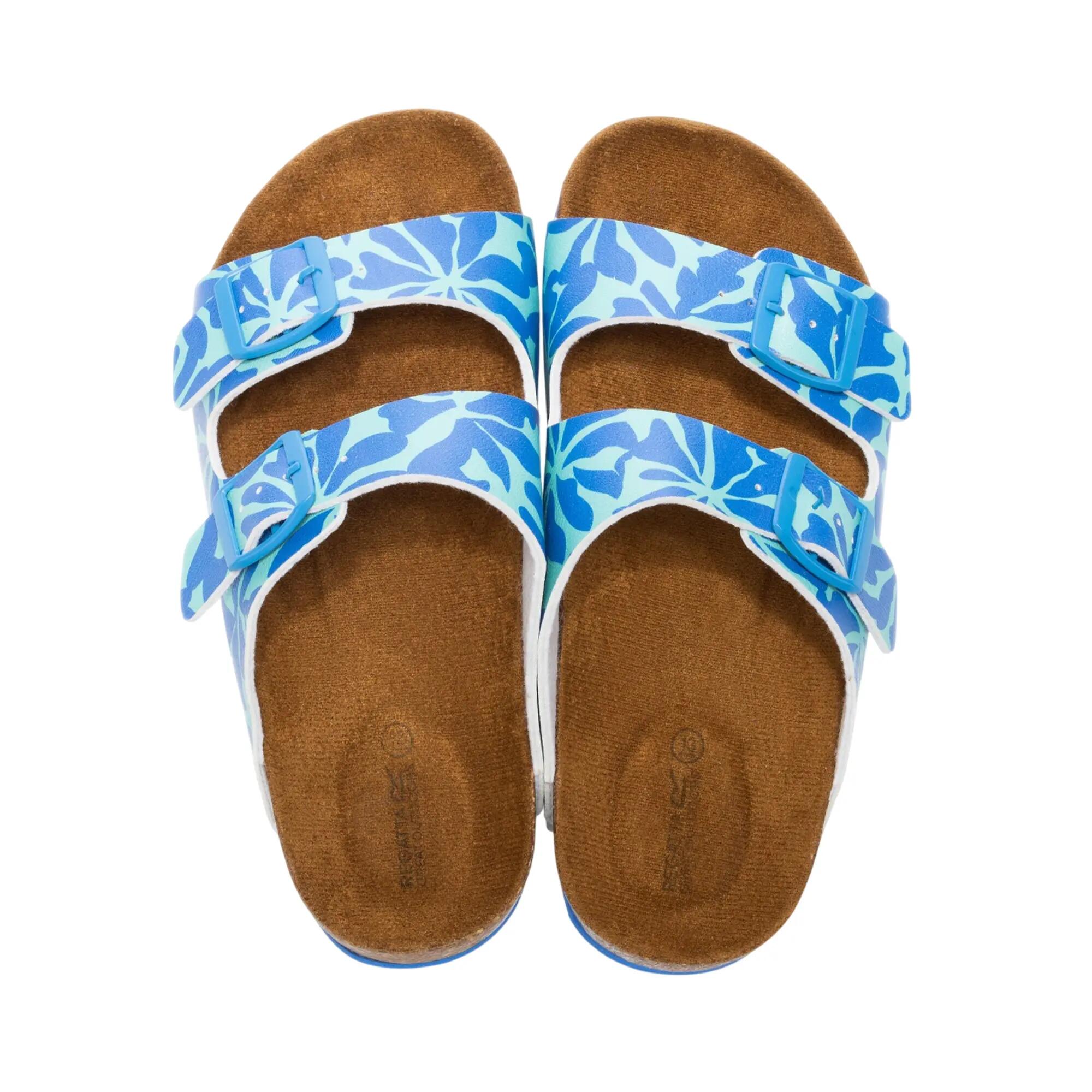 Sandales À Double Sangle Et Semelle Compensée MIA Enfant (Turquoise / Bleu Vif 6/7