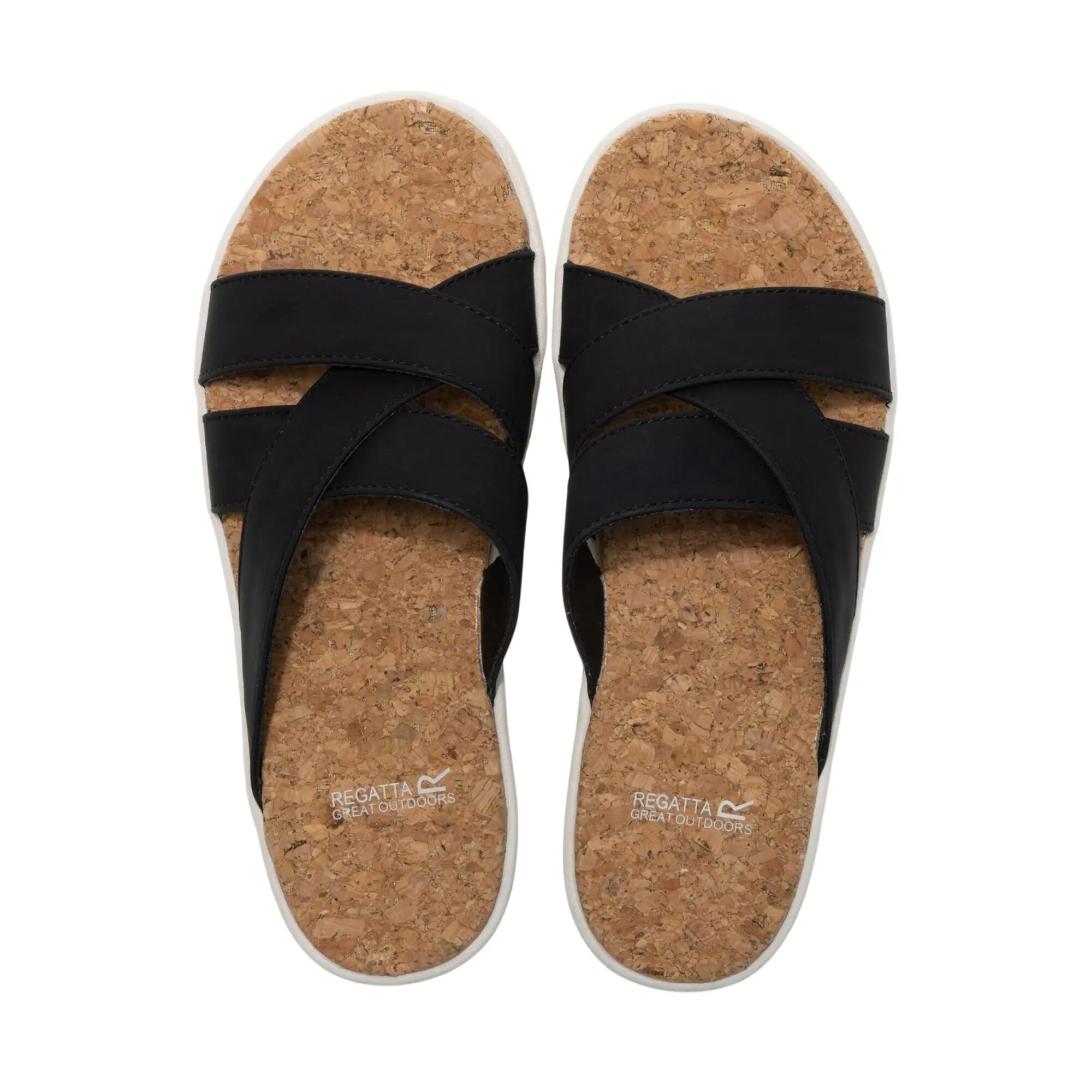 Sandales Motif/style Imprimé Léopard Et Uni CASSIE Femme (Noir) 6/7